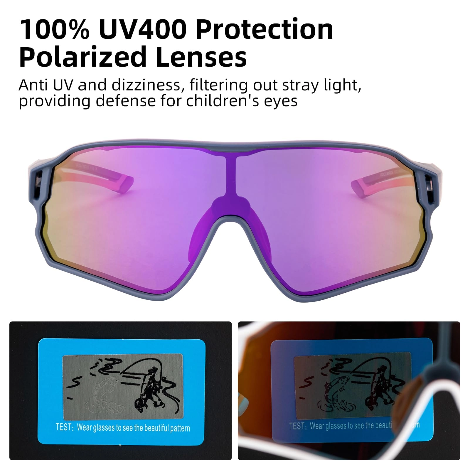 ROCKBROS Kids Polarized Sunglasses UV400 Protection for Youth Boys Girl
