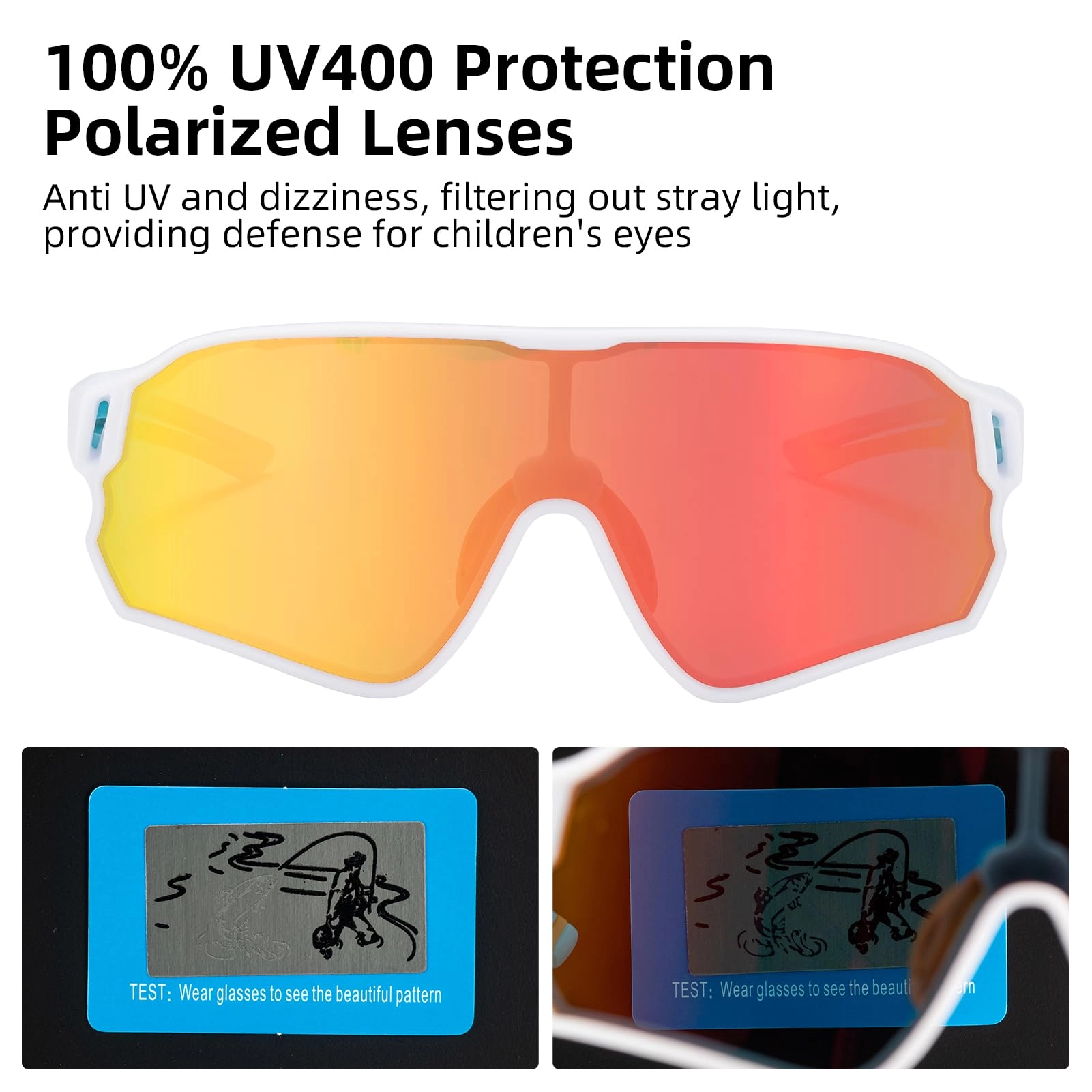 ROCKBROS Kids Polarized Sunglasses UV400 Protection for Youth Boys Girl