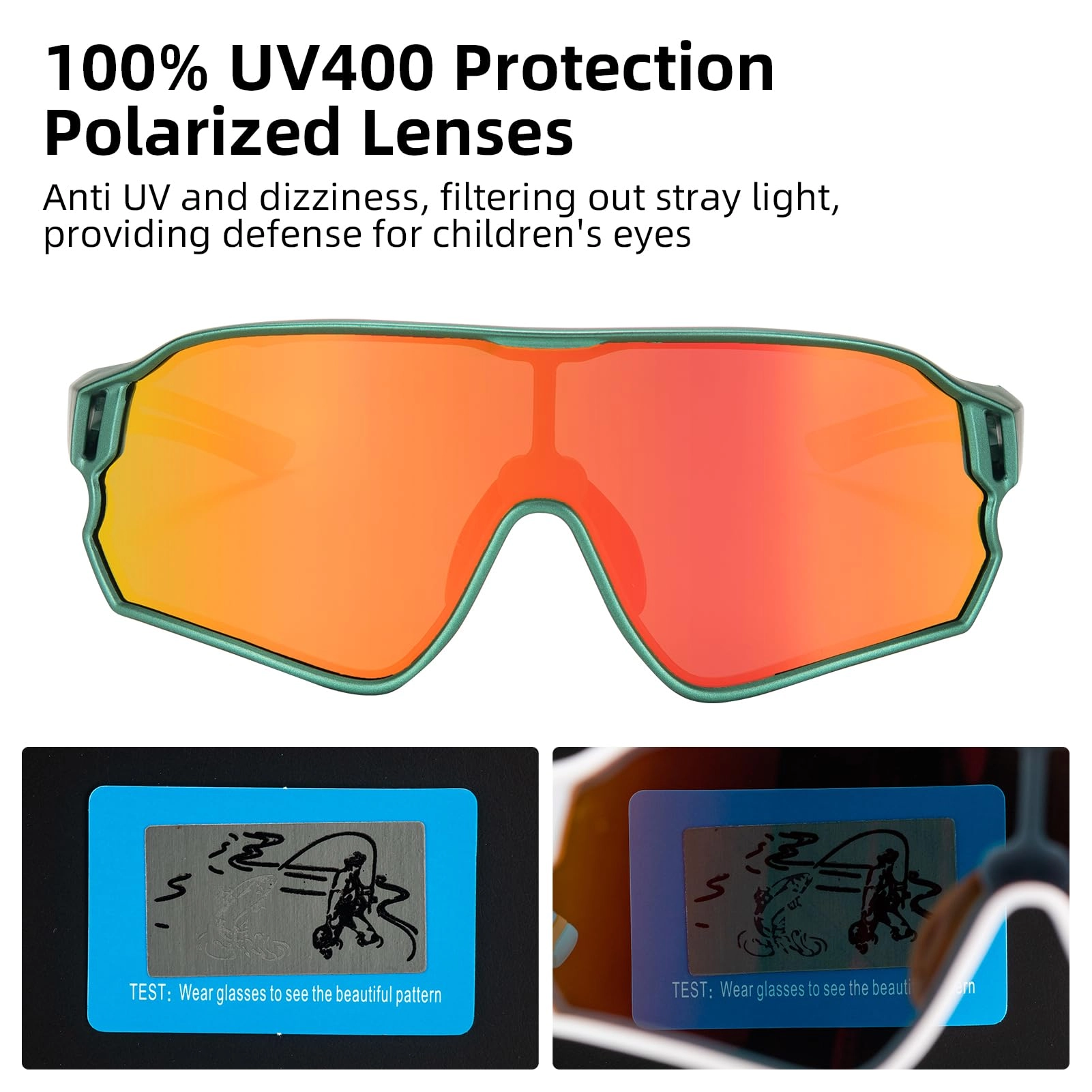 ROCKBROS Kids Polarized Sunglasses UV400 Protection for Youth Boys Girl