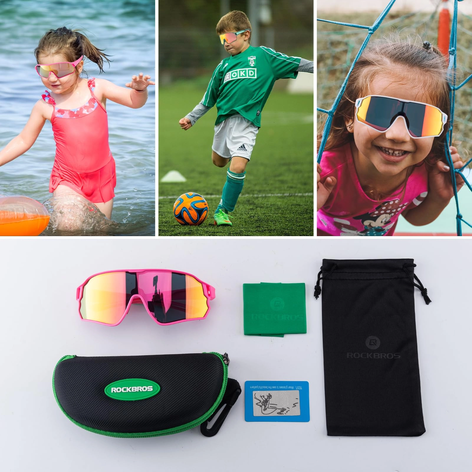 ROCKBROS Kids Polarized Sunglasses UV400 Protection for Youth Boys Girl