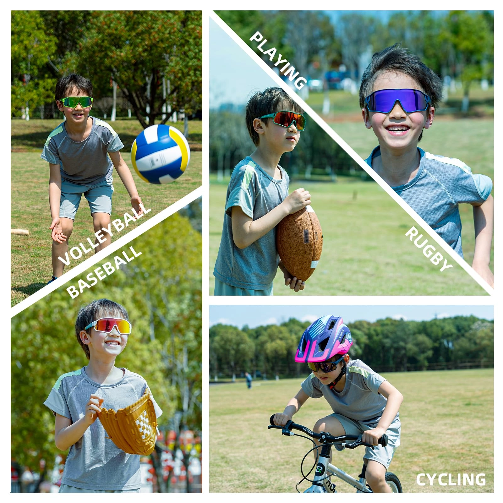 ROCKBROS Kids Polarized Sunglasses UV400 Protection for Youth Boys Girl