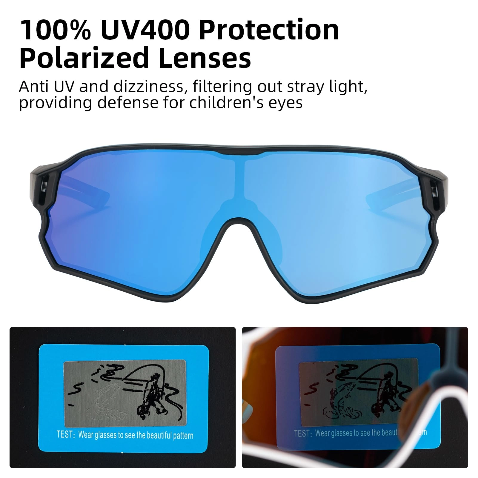ROCKBROS Kids Polarized Sunglasses UV400 Protection for Youth Boys Girl
