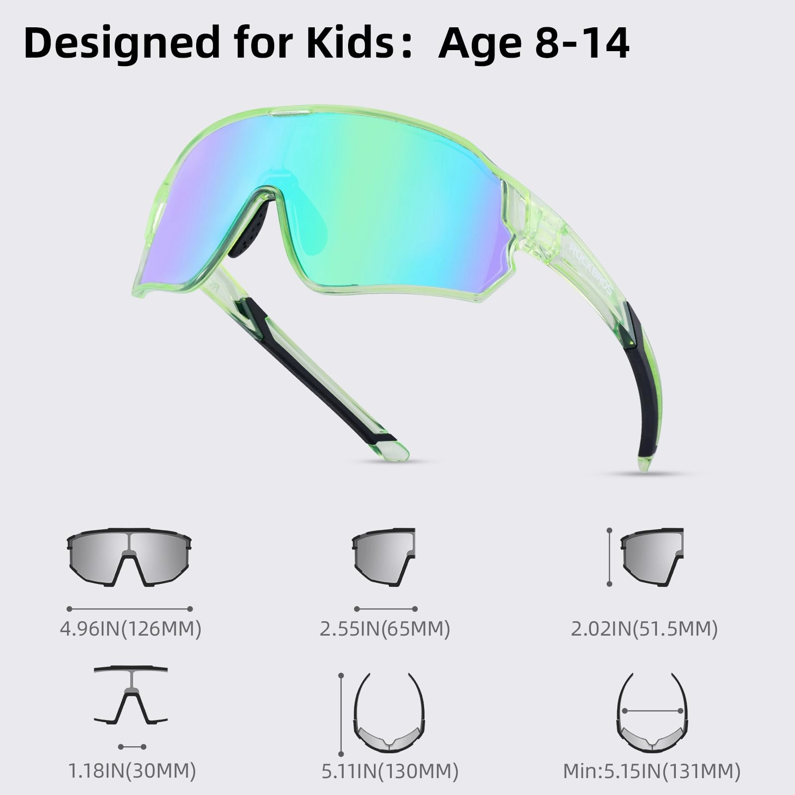 ROCKBROS Kids Polarized Sunglasses UV400 Protection for Youth Boys Girl