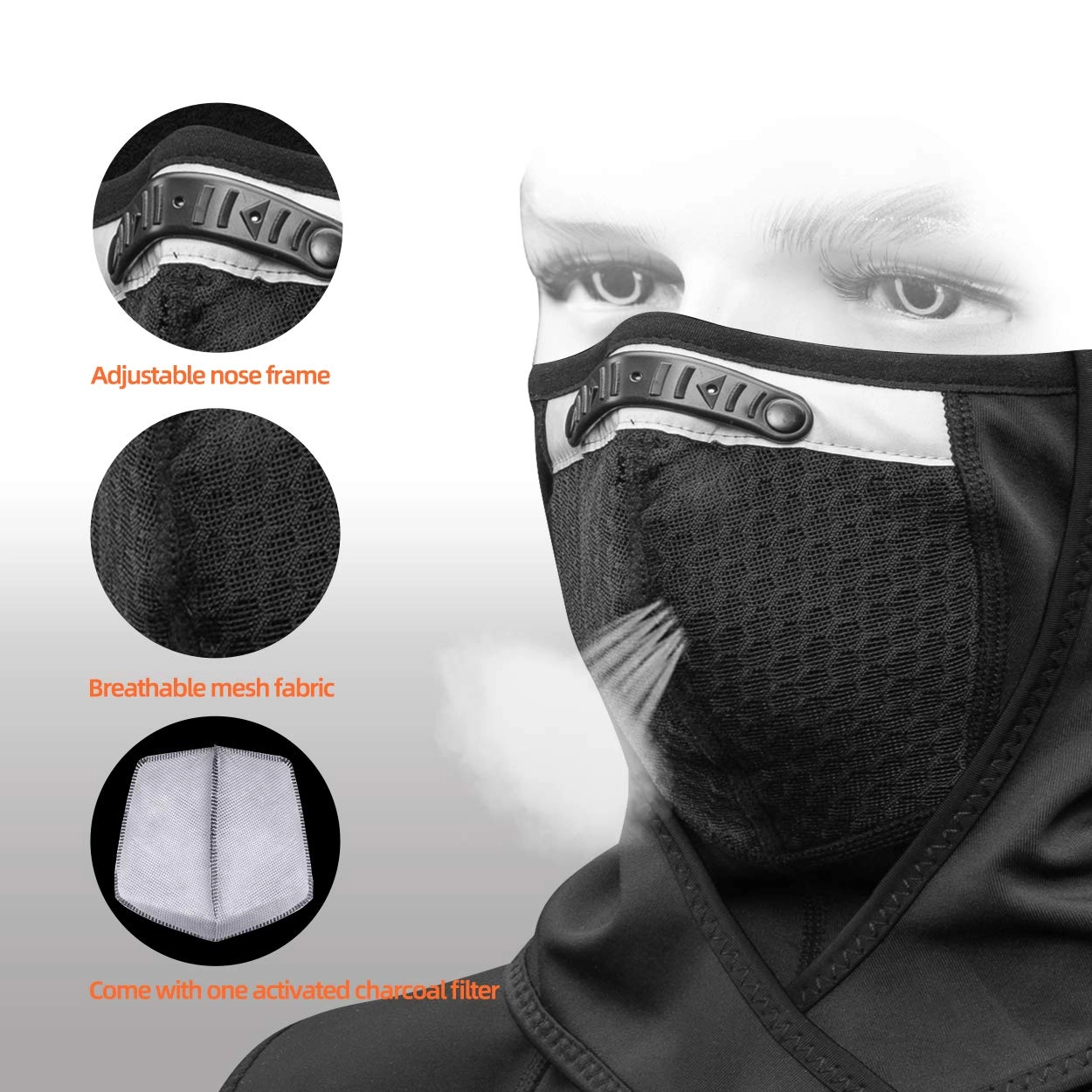 ROCKBROS Men Windproof Thermal Fleece Balaclava Ski Mask Winter Cycling  Motorcycle Gear