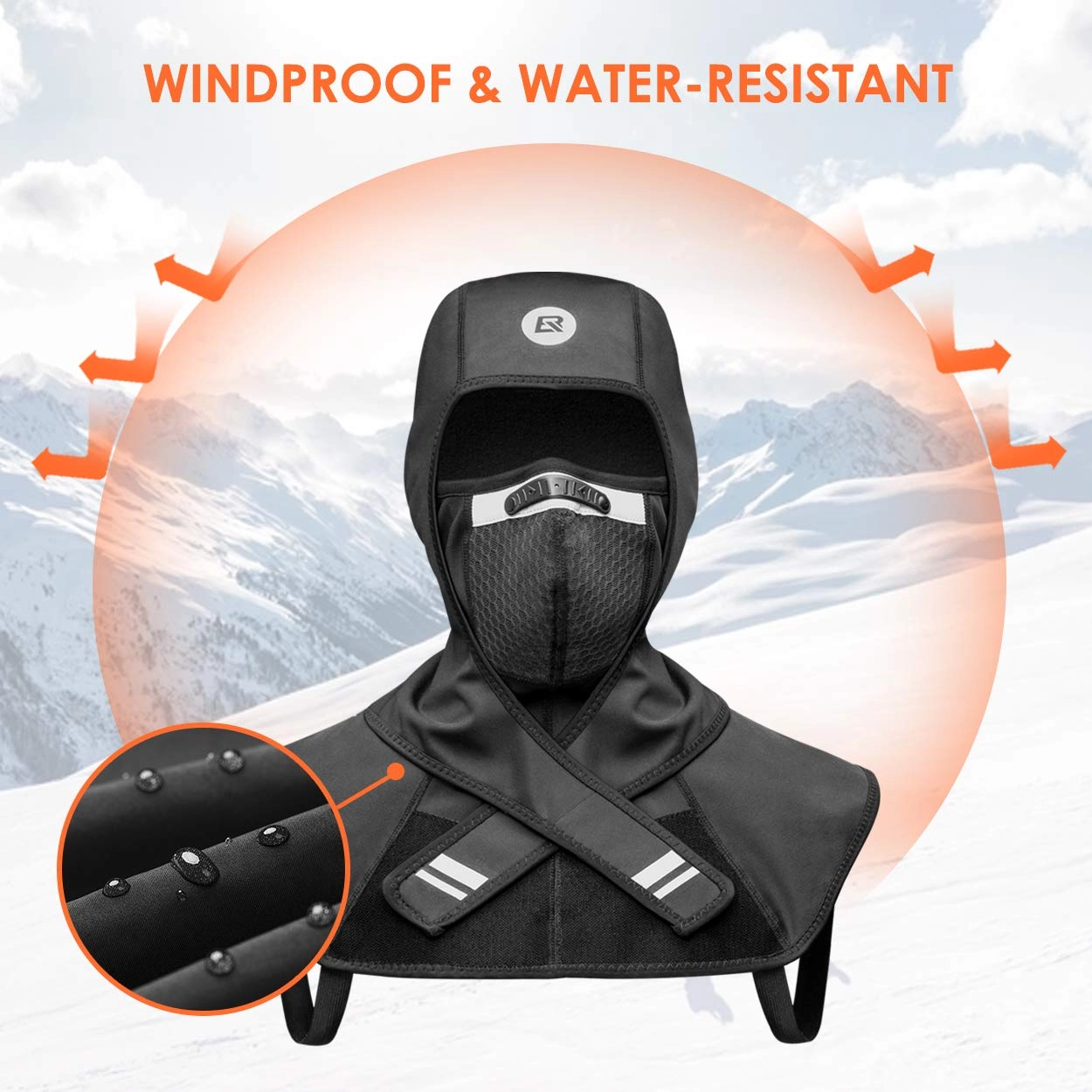 ROCKBROS Men Windproof Thermal Fleece Balaclava Ski Mask Winter Cycling  Motorcycle Gear