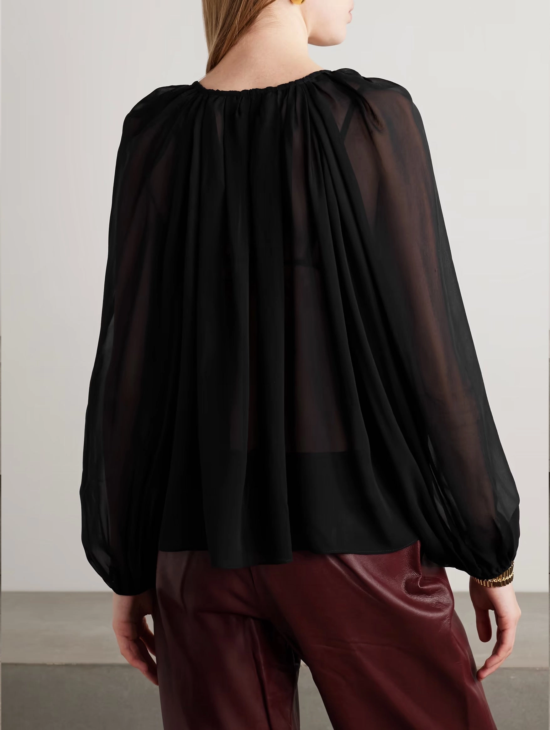Safa Silk Blouse in Noir