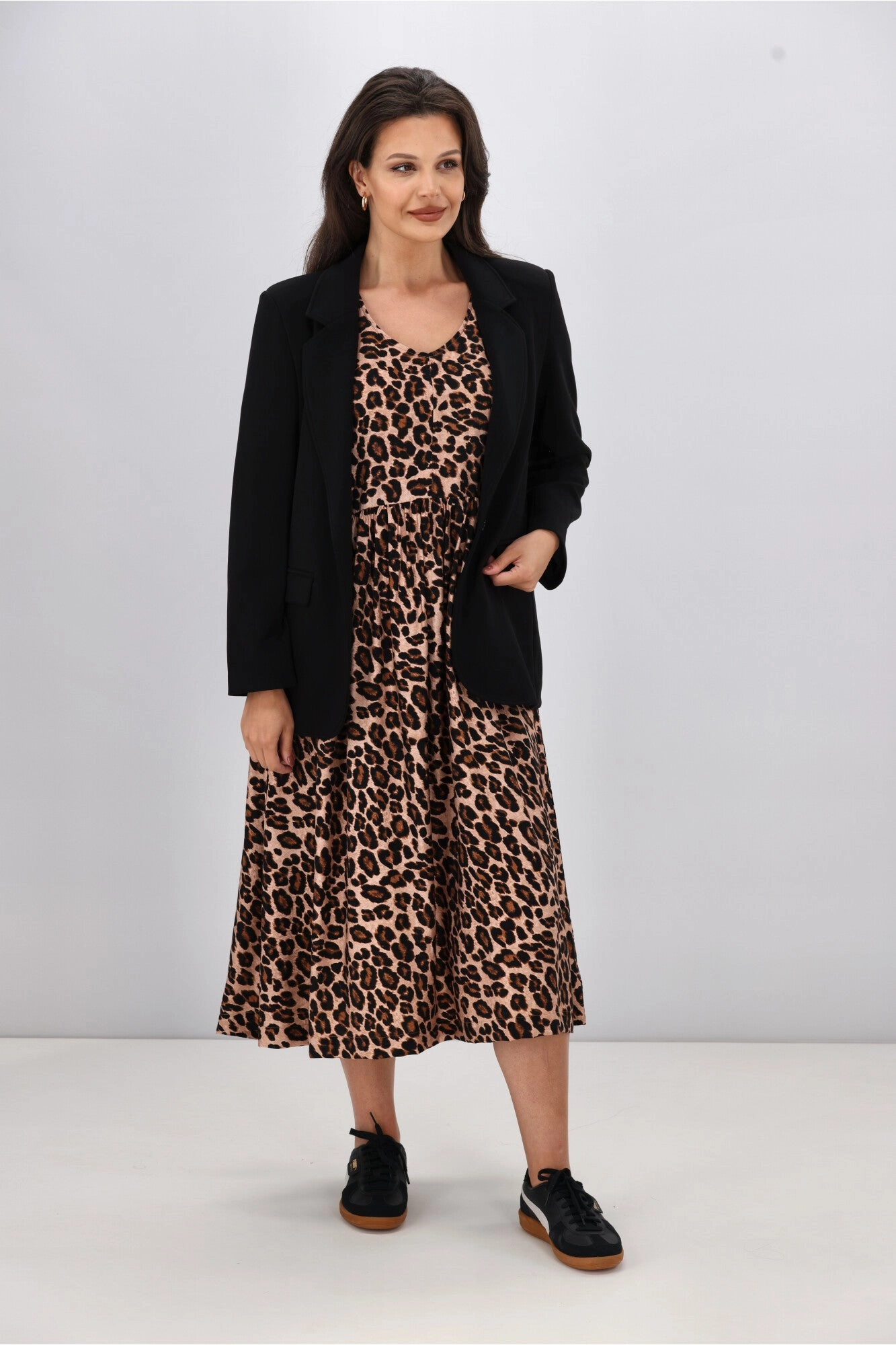 Shine On Label Sienna Midi Dress Leopard Print
