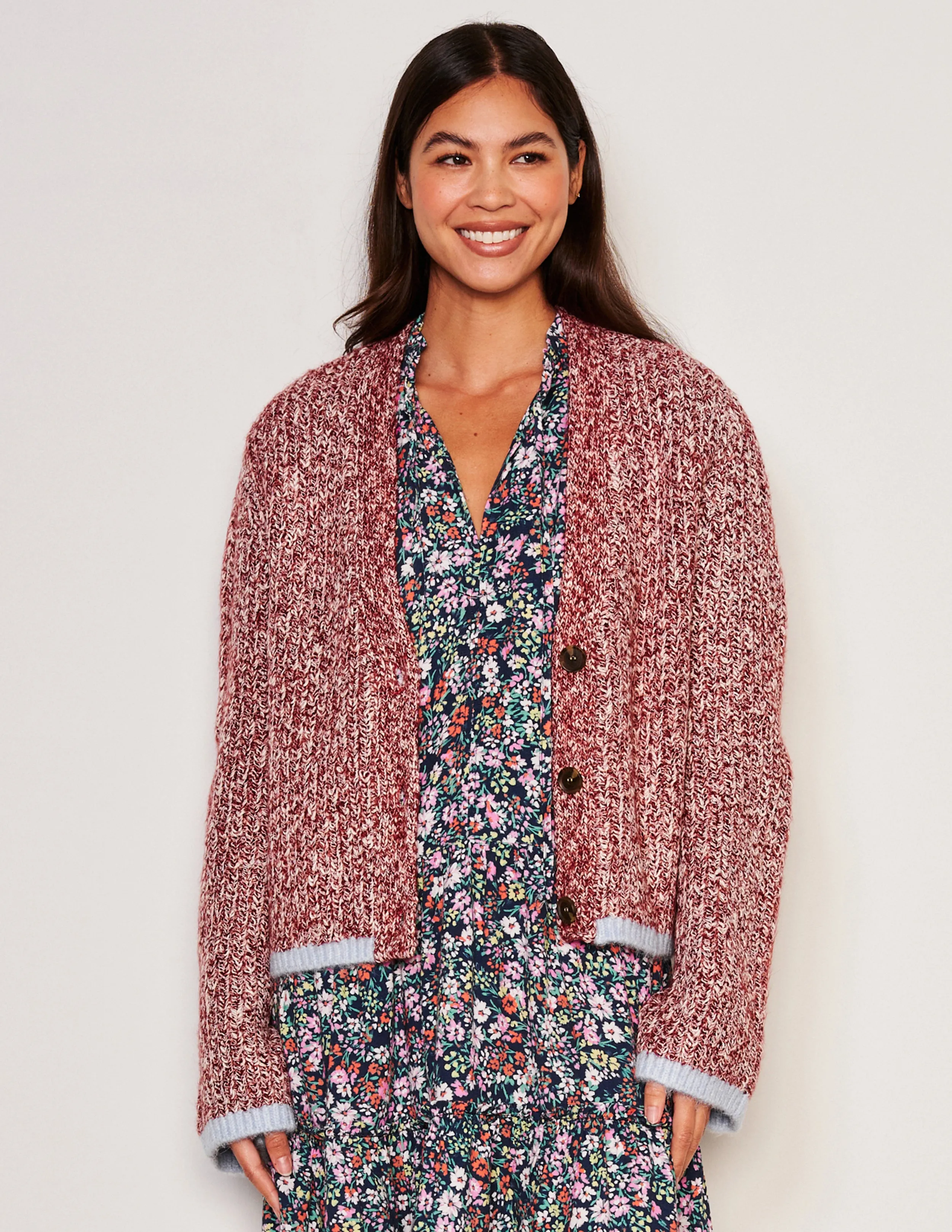 Sundry Cardigan Sweater in Red Rock