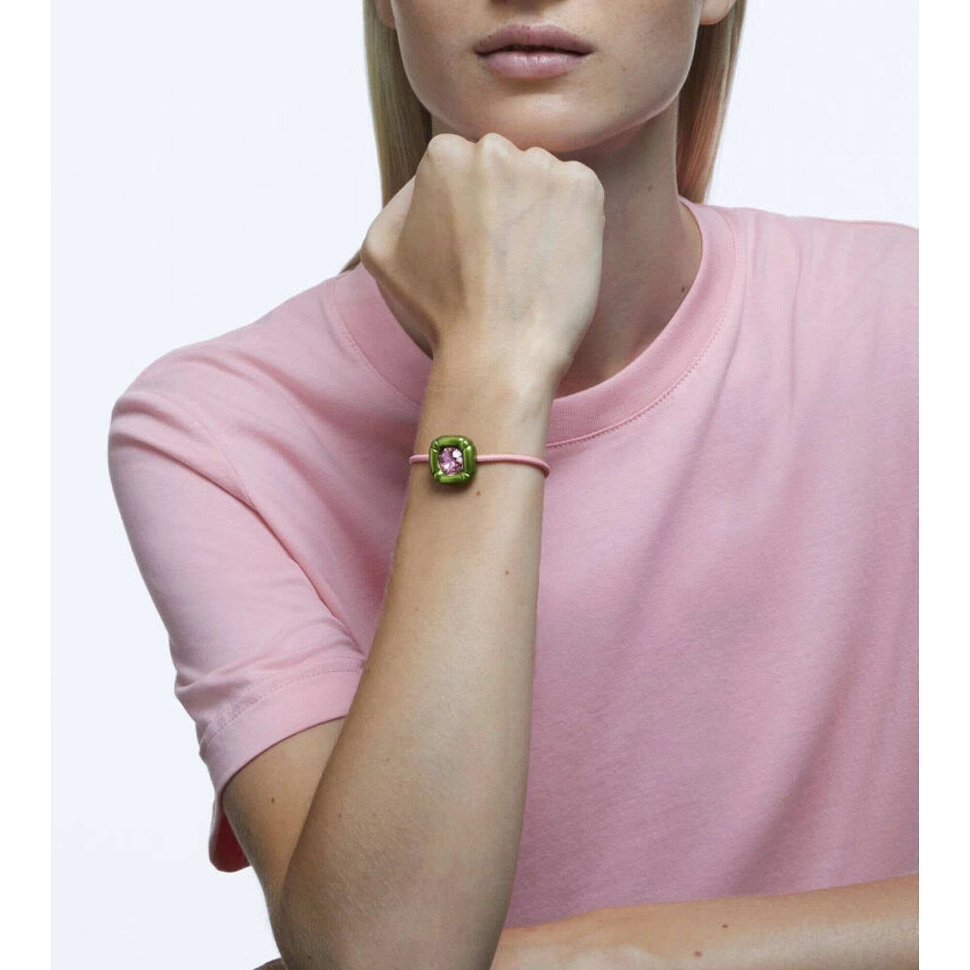 Swarovski Women's Bracelet - Dulcis Green and Pink Cushion Cut Crystals | 5613643