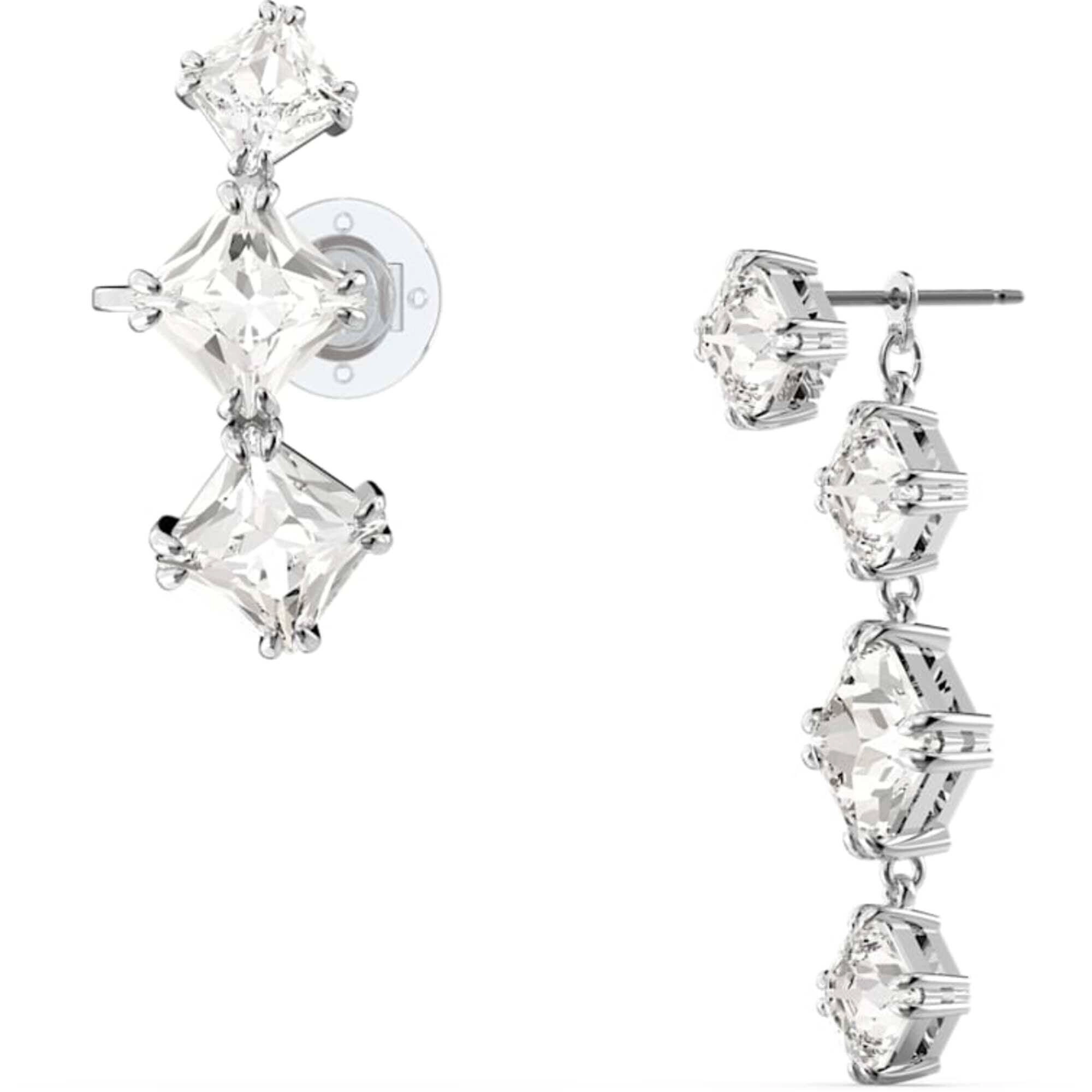 Swarovski Women's Ear Cuff - Millenia Asymmetrical White Crystal, Set of 2 | 5602782