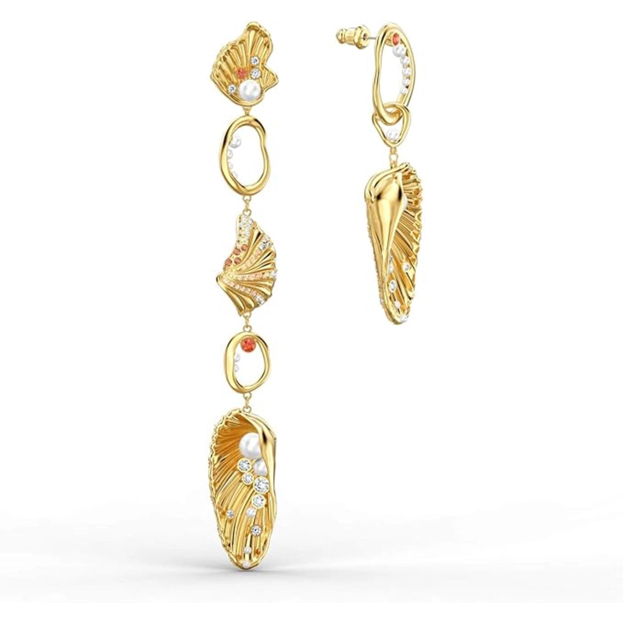Swarovski Women's Earrings - Shell Angel Yellow Gold Multicolored Crystal | 5520664