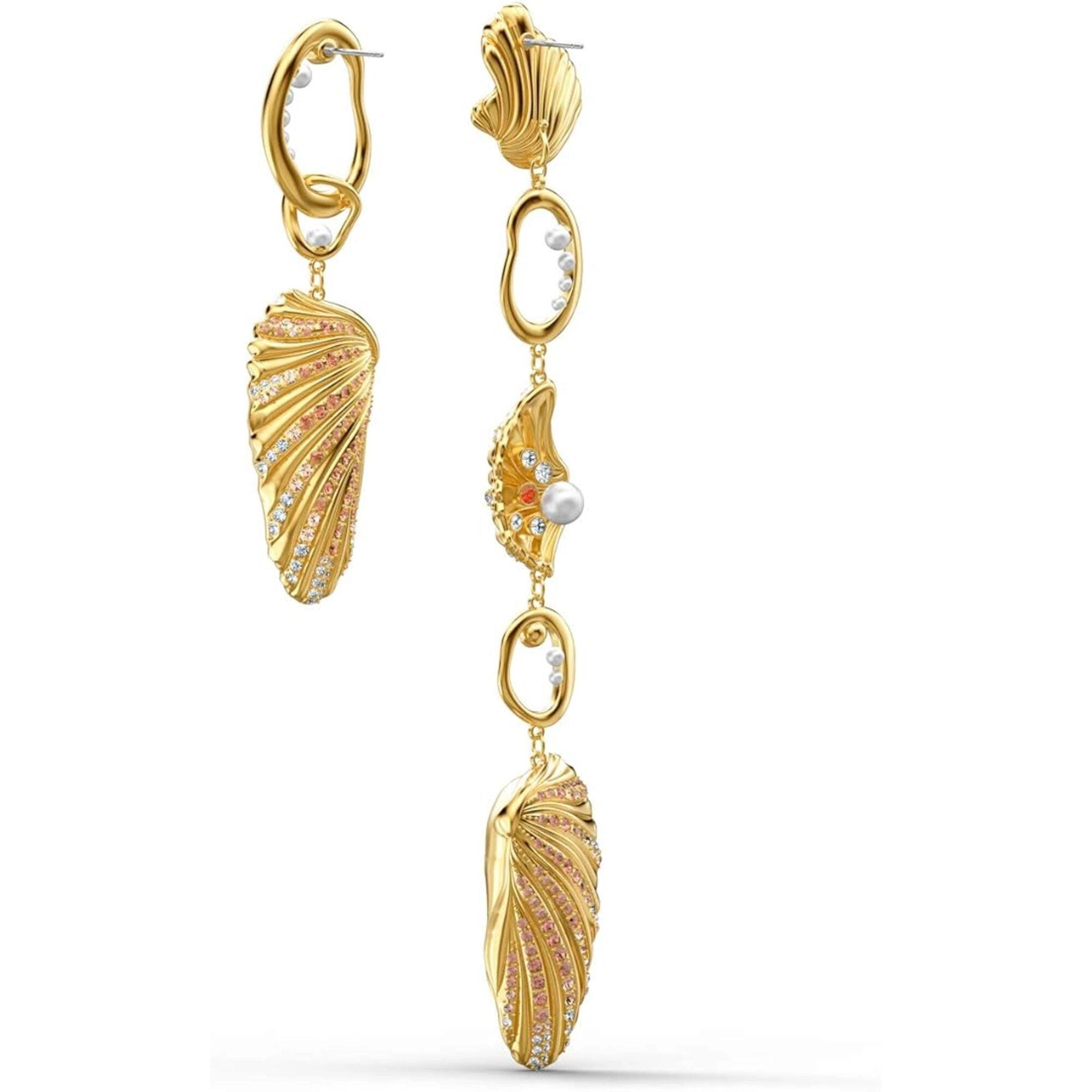 Swarovski Women's Earrings - Shell Angel Yellow Gold Multicolored Crystal | 5520664