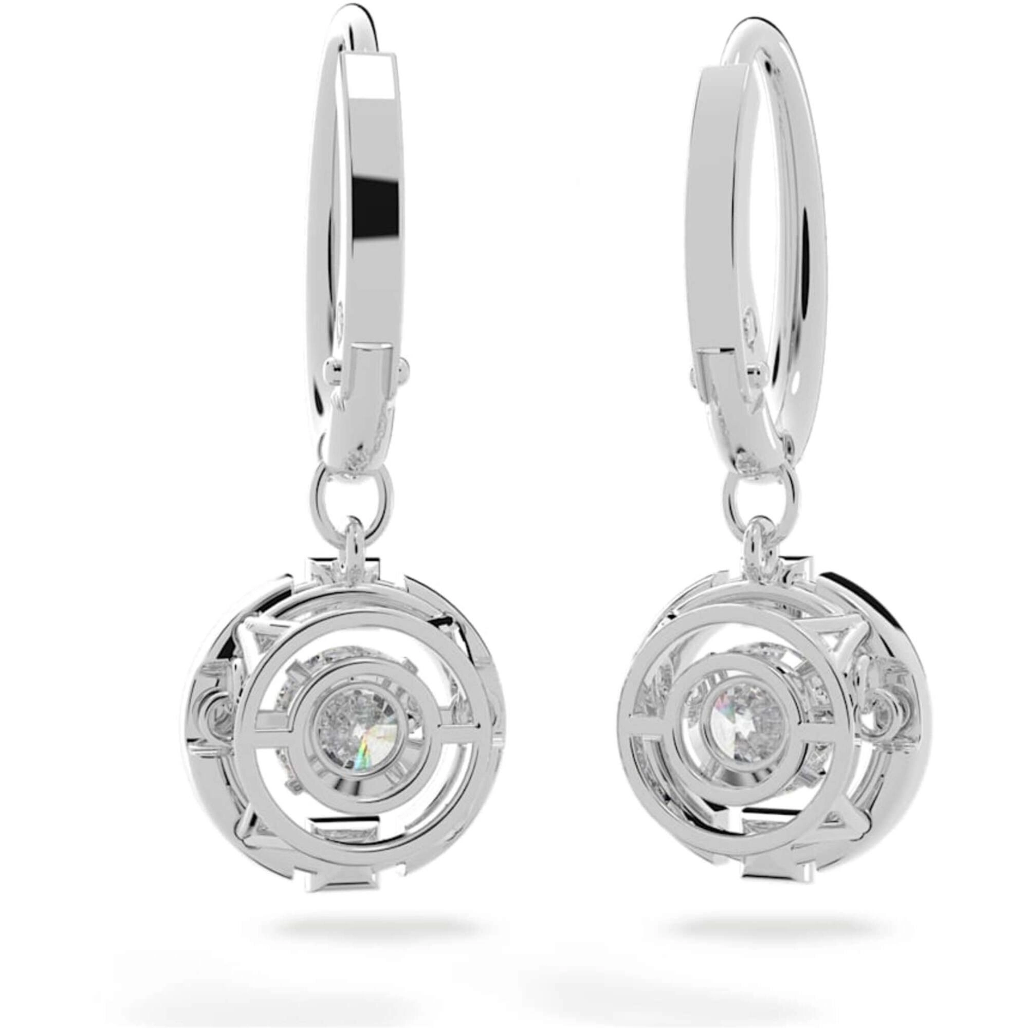 Swarovski Women's Earrings - Sparkling Dance Round Cut White Rhodium Plated | 5504652