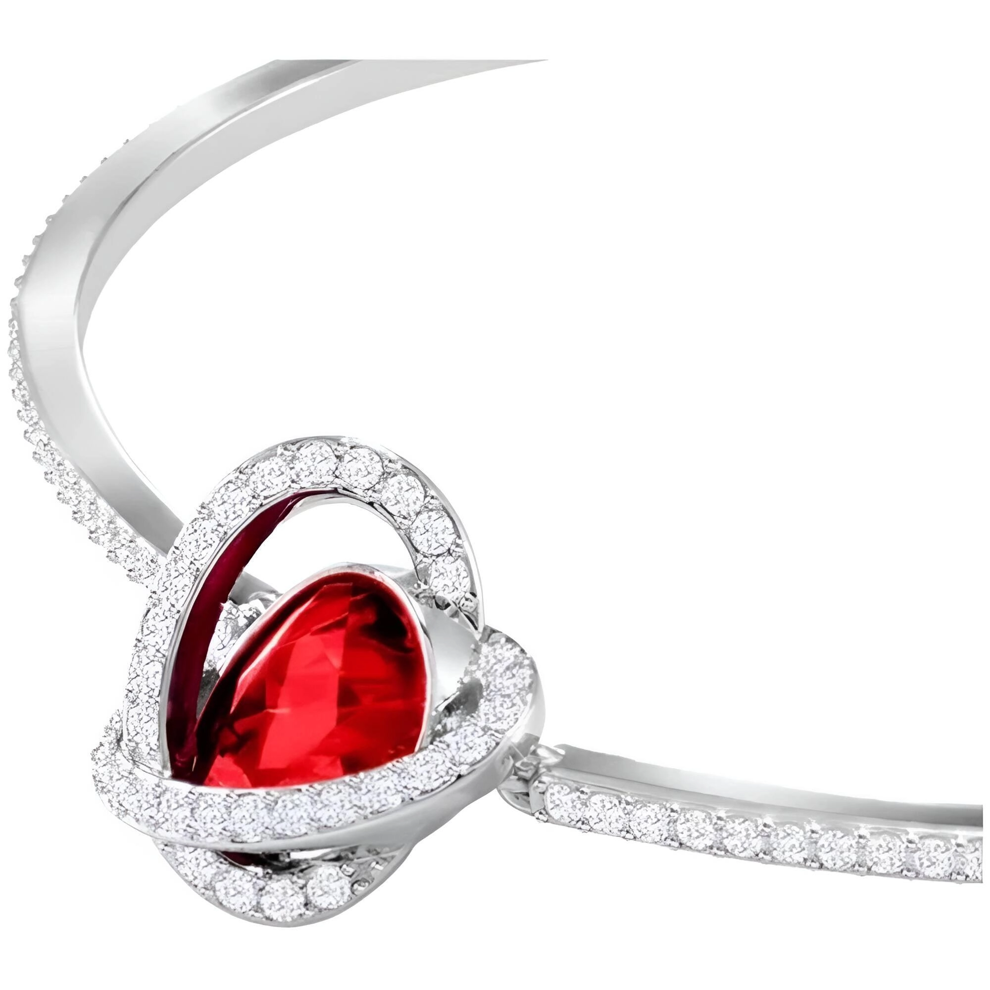 Swarovski Women's Necklace and Bracelet Set - Outstanding Red and White | 5463761