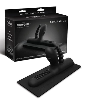 The Cowgirl Buckwild Silicone Sex Machine Attachment - Black
