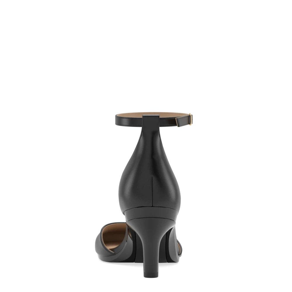 The Jocelyn - Coal Leather 3 Stiletto