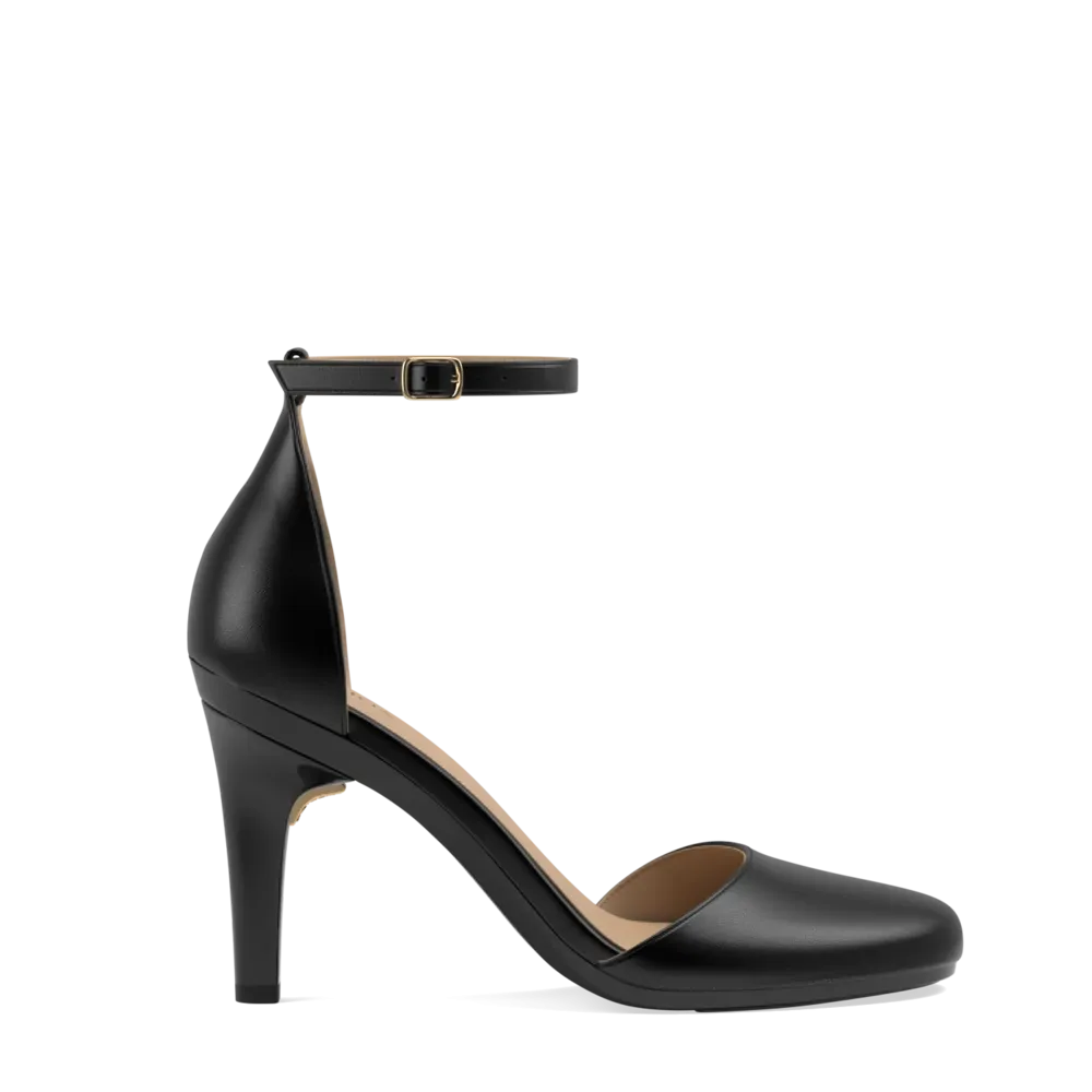 The Jocelyn - Coal Leather 4 Stiletto