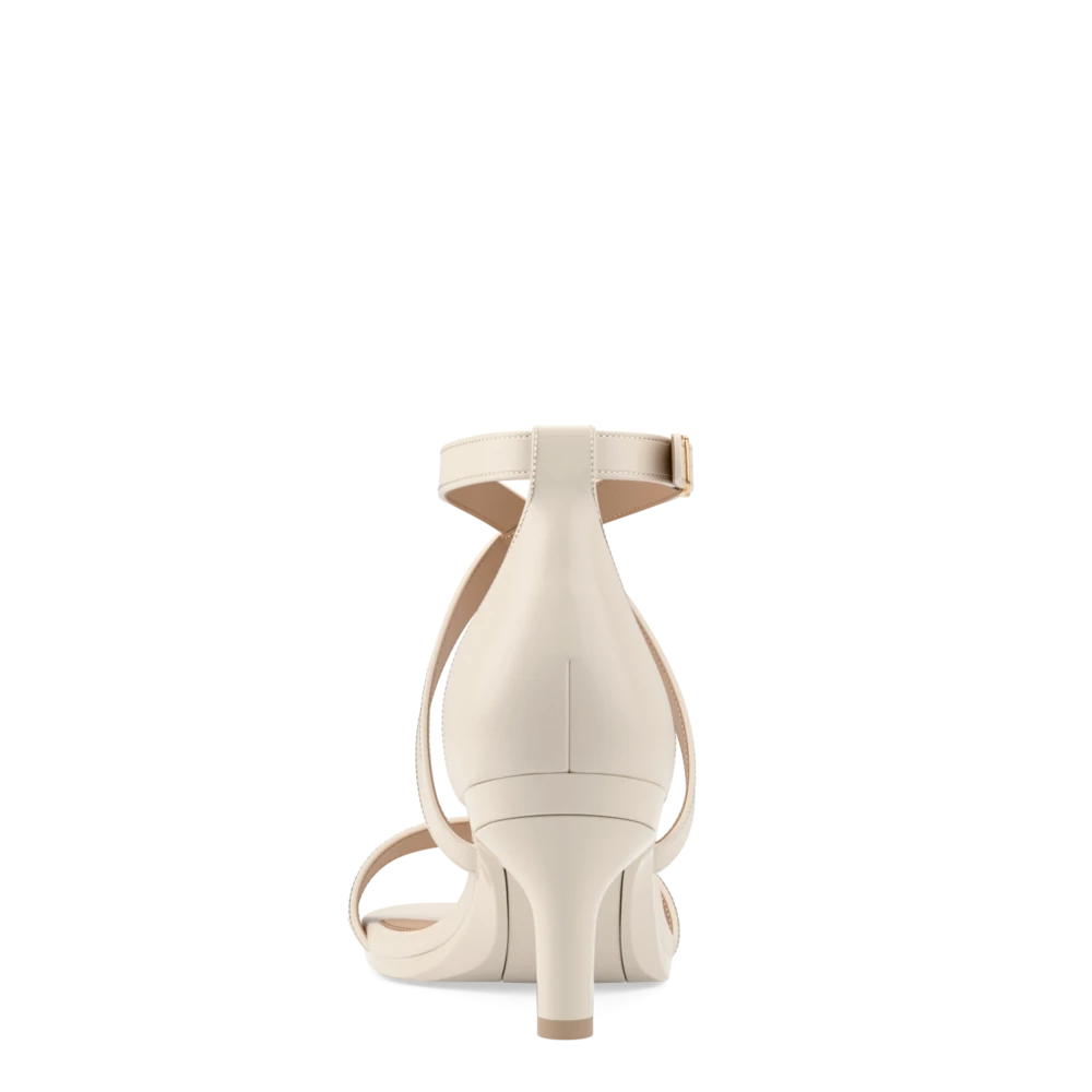 The Sandal - Ivory Leather 3 Stiletto