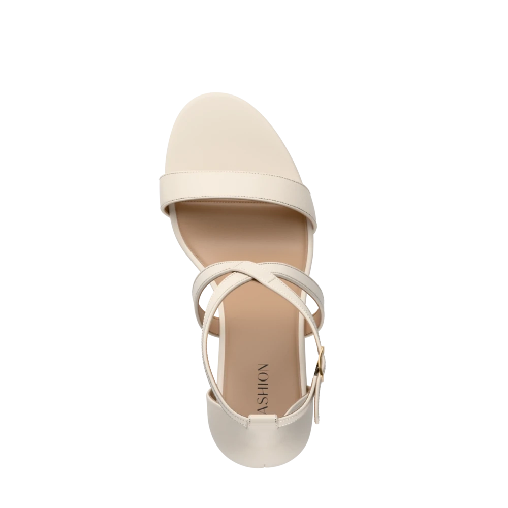 The Sandal - Ivory Leather 3 Stiletto