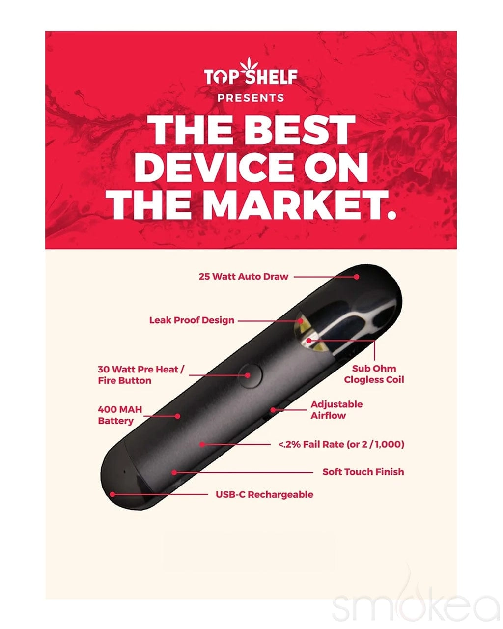 Top Shelf Hemp 2g Live Resin Blend Disposable Vape - Lemon Jack
