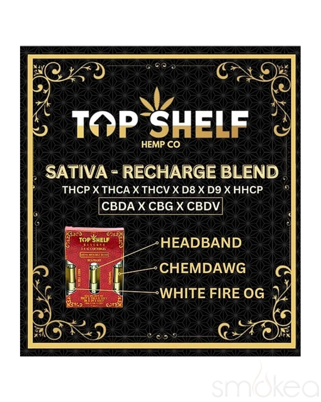 Top Shelf Hemp Sativa "Recharge" Blend Vape Cartridges (3-Pack)