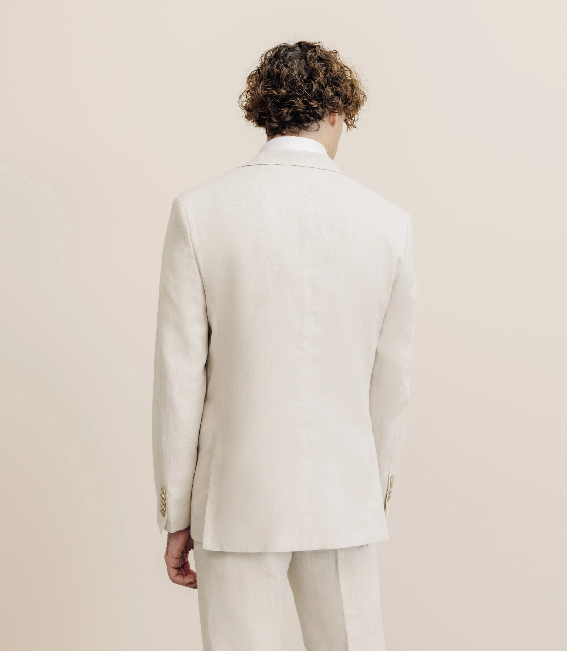 Veste ville 100% lin séparable beige