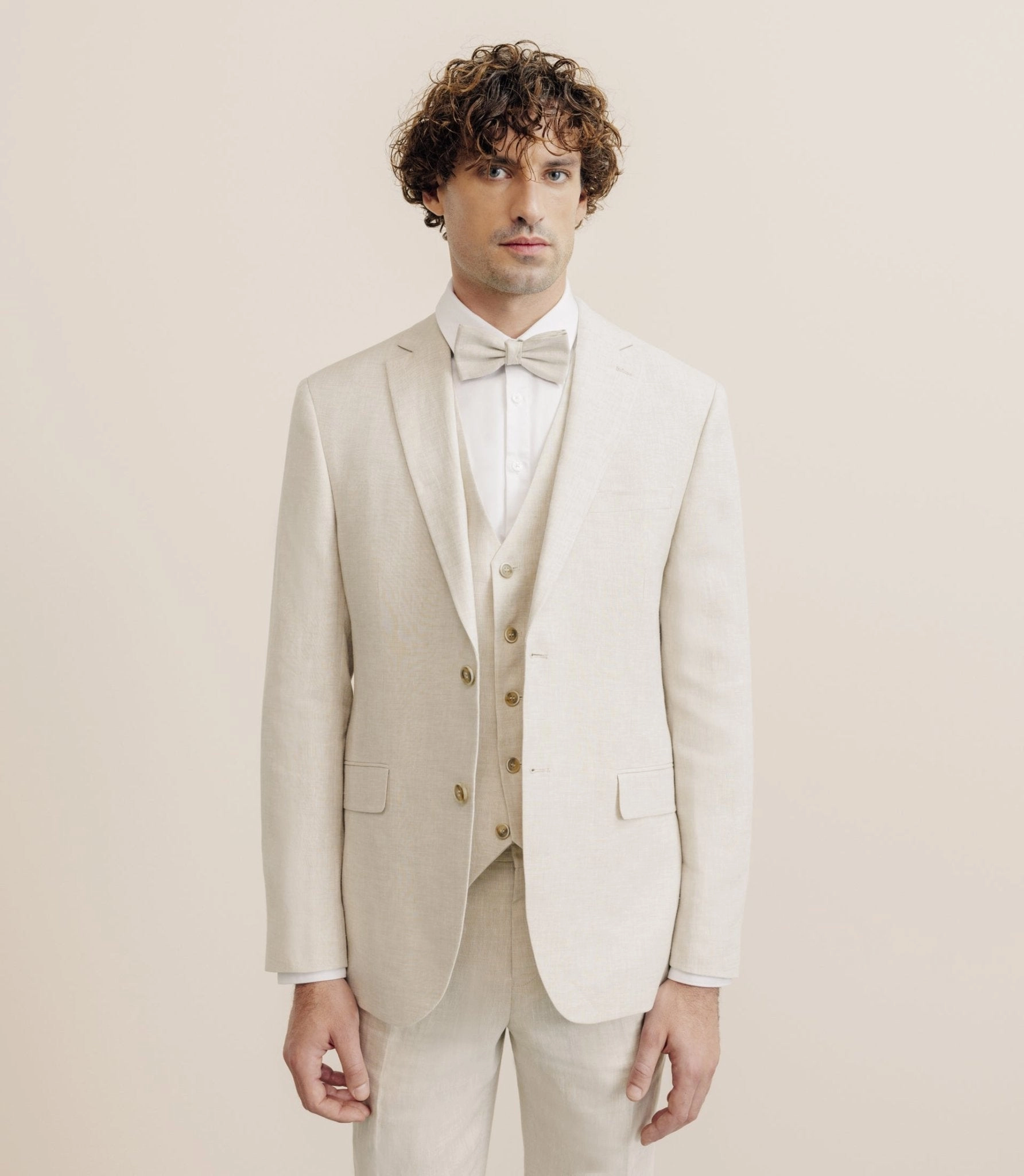 Veste ville 100% lin séparable beige