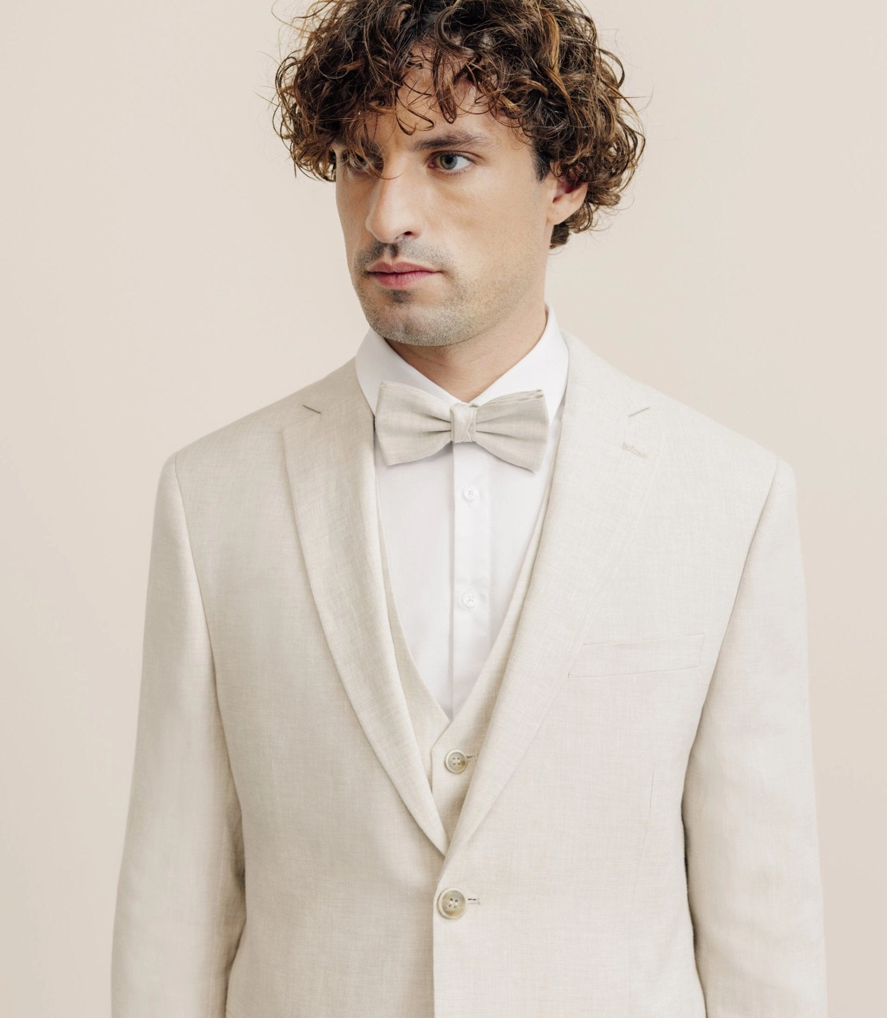 Veste ville 100% lin séparable beige