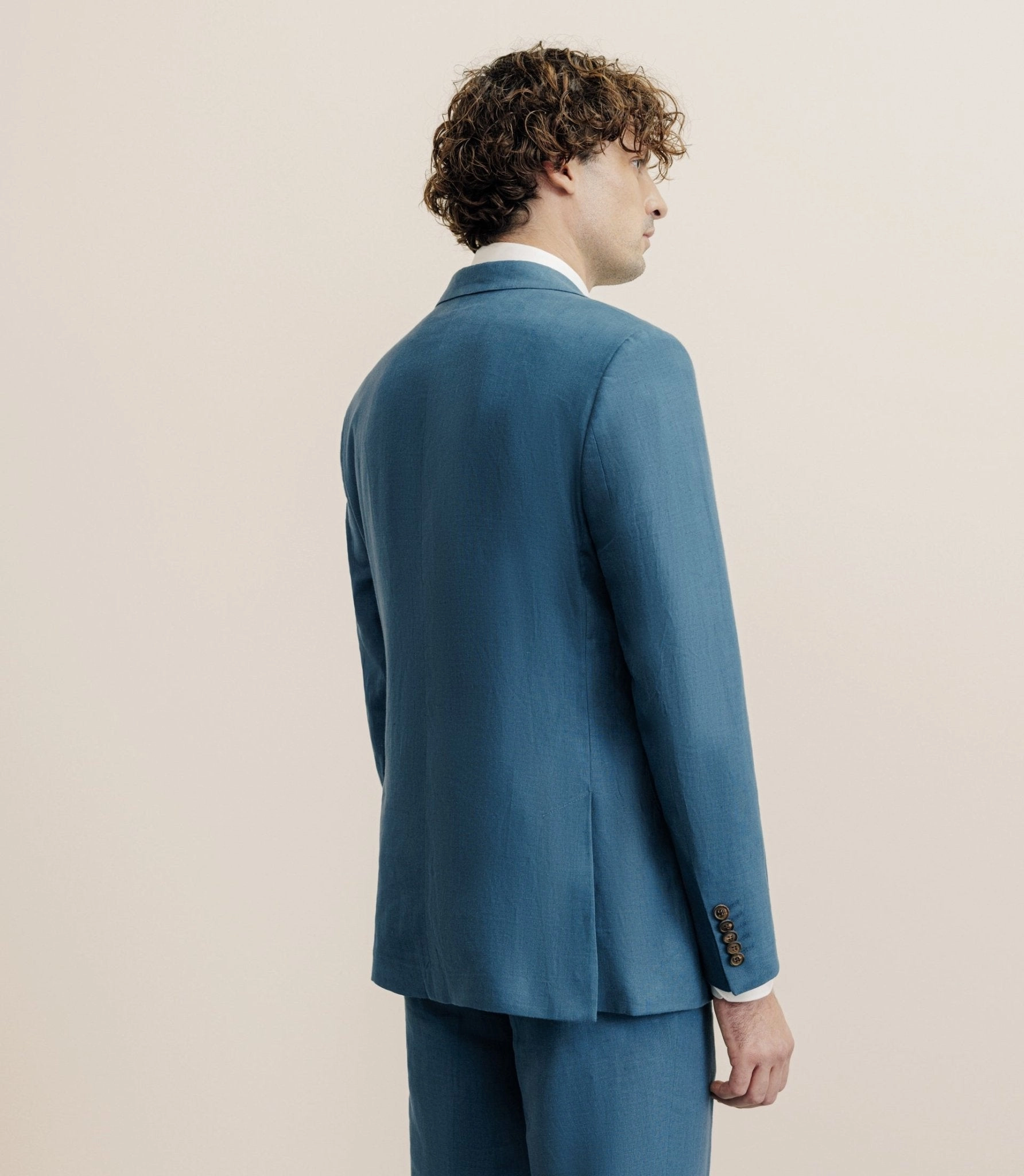 Veste ville 100% lin séparable bleu vert
