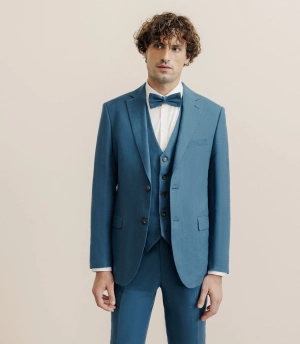 Veste ville 100% lin séparable bleu vert