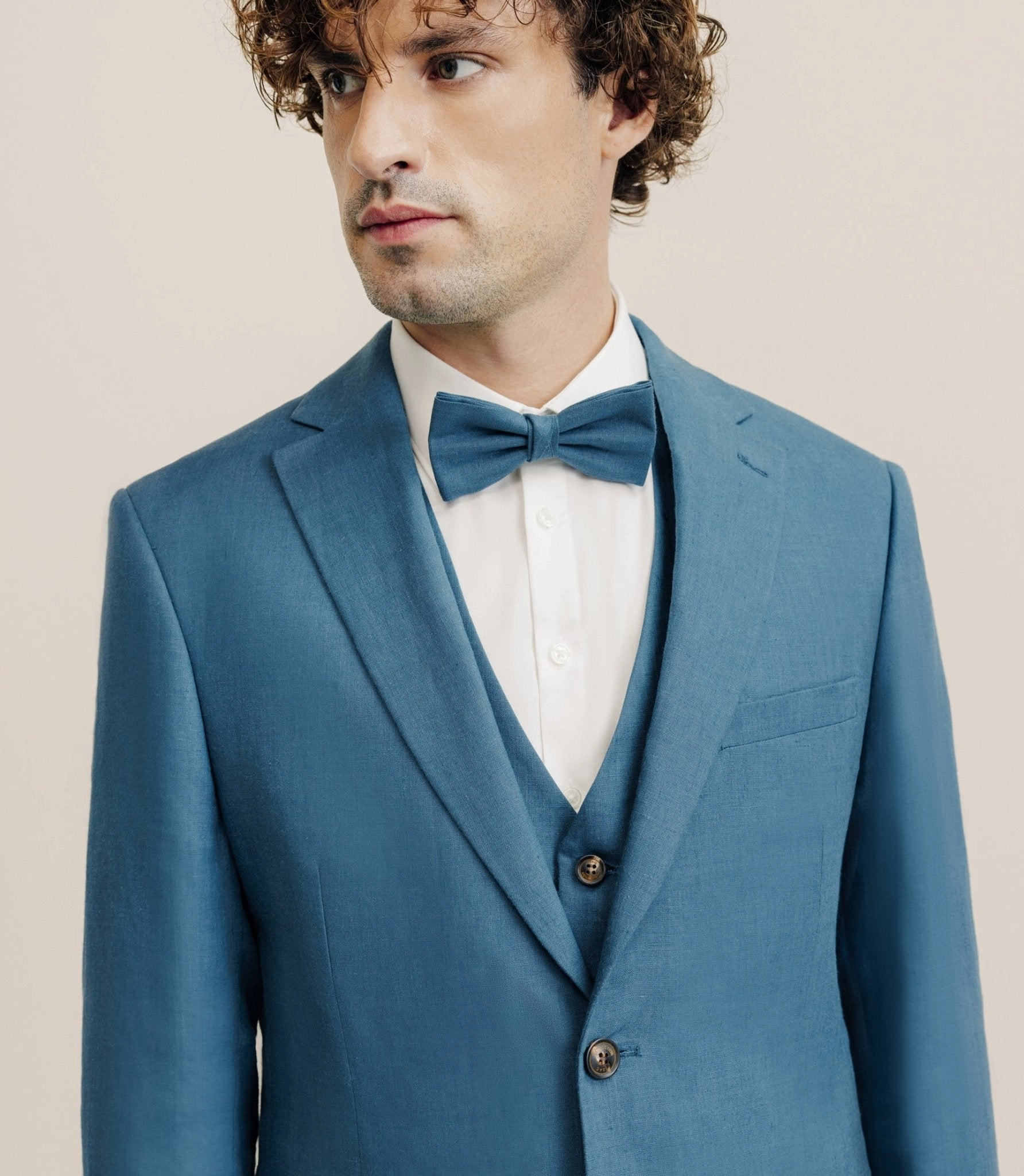 Veste ville 100% lin séparable bleu vert