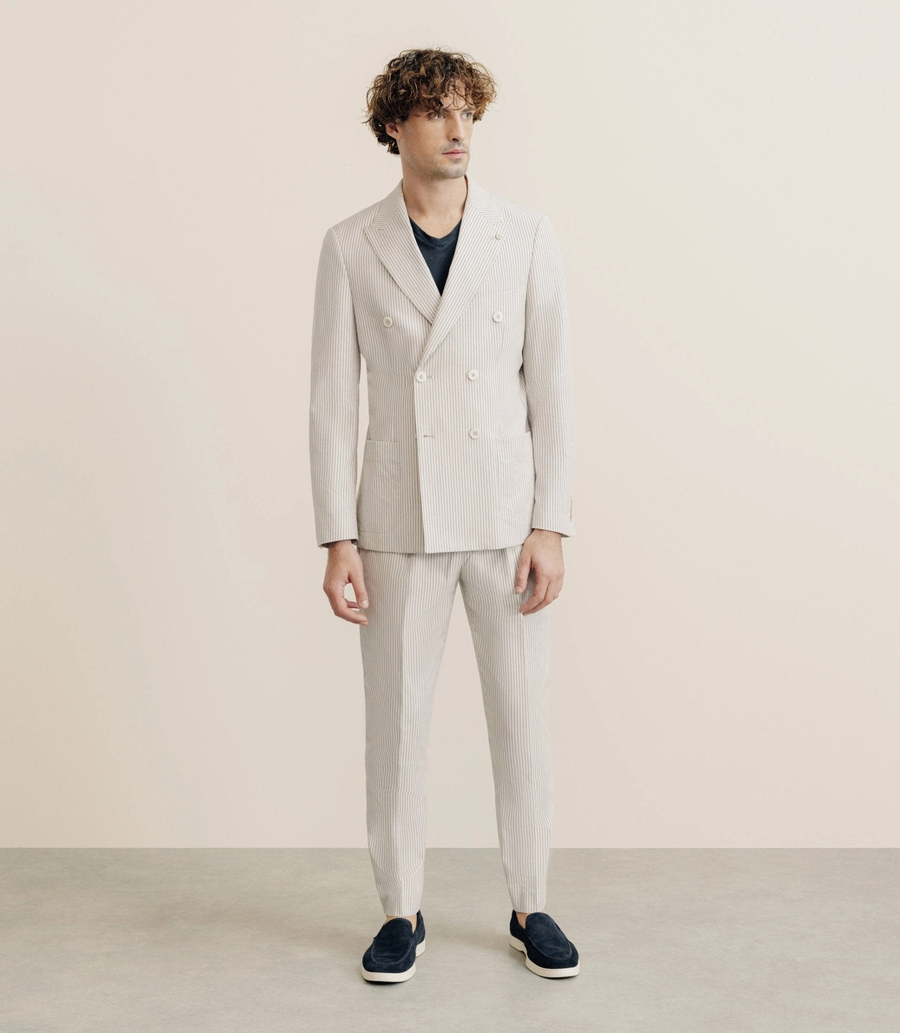 Veste ville croisée 6 boutons beige