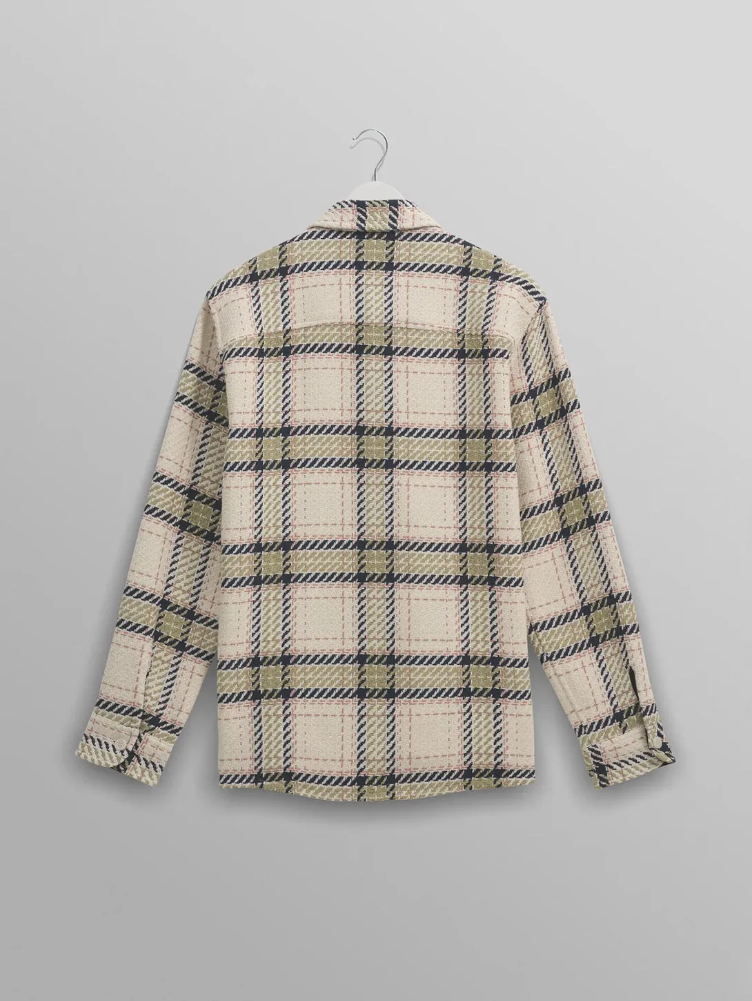 Whiting Overshirt - Ecru   Sage Harp Check