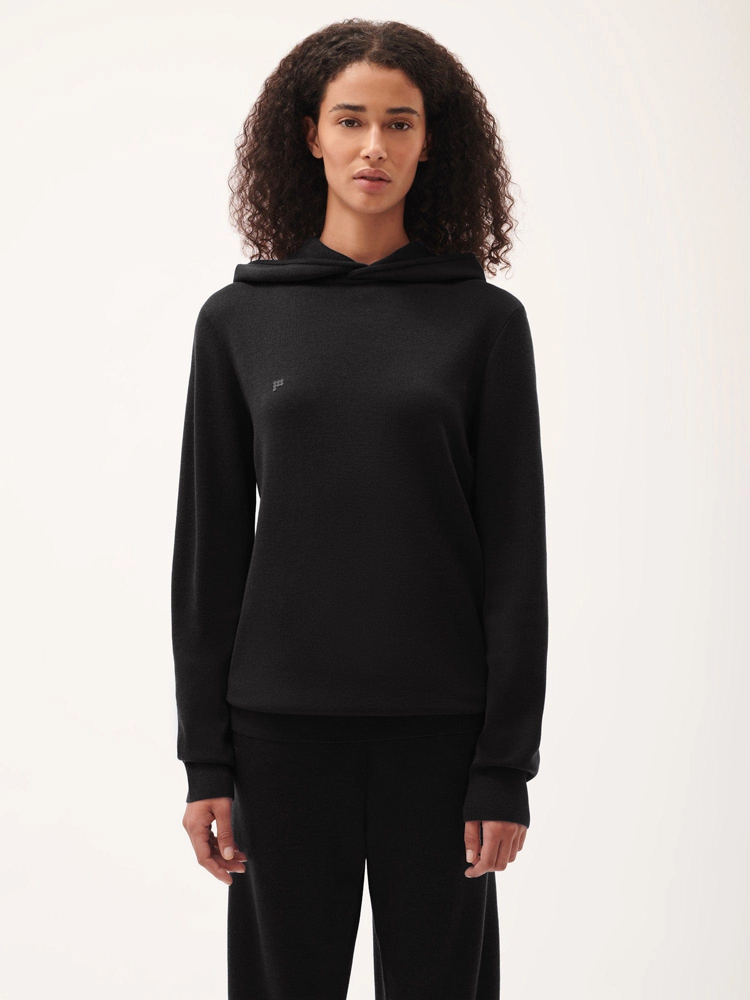 Womens DNA Regenerative Merino Wool Hoodie—black