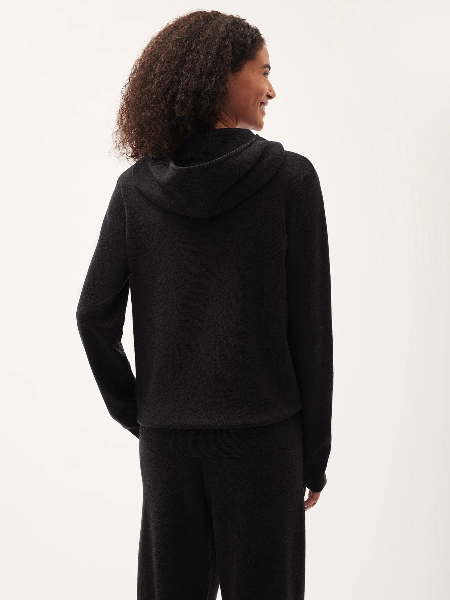 Womens DNA Regenerative Merino Wool Hoodie—black