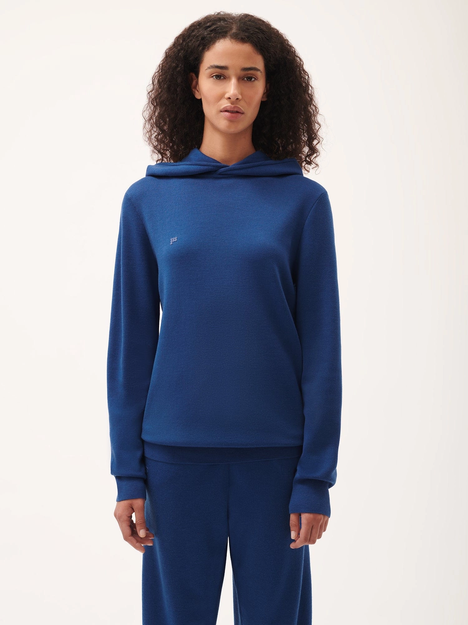 Womens DNA Regenerative Merino Wool Hoodie—earth blue