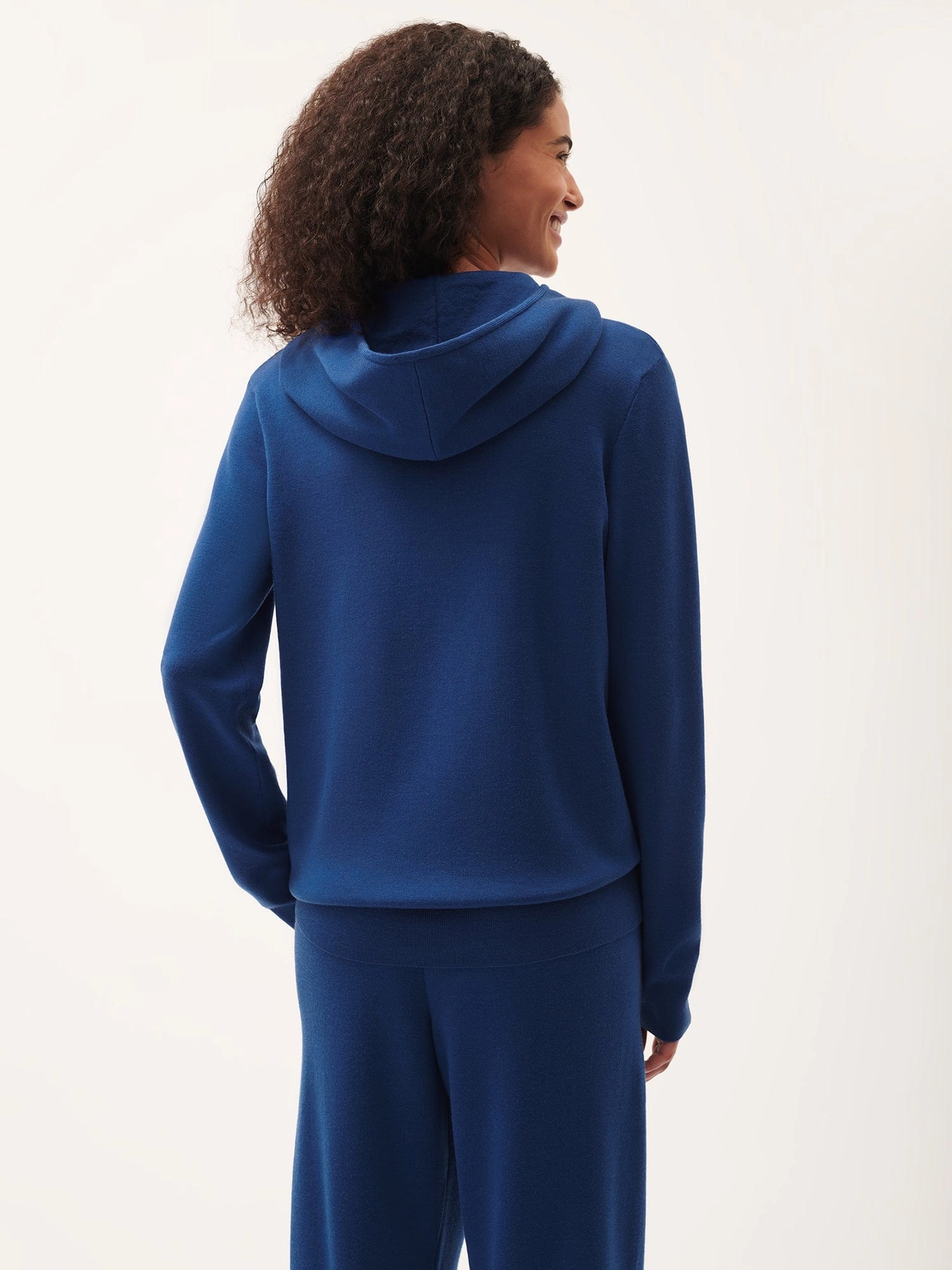 Womens DNA Regenerative Merino Wool Hoodie—earth blue