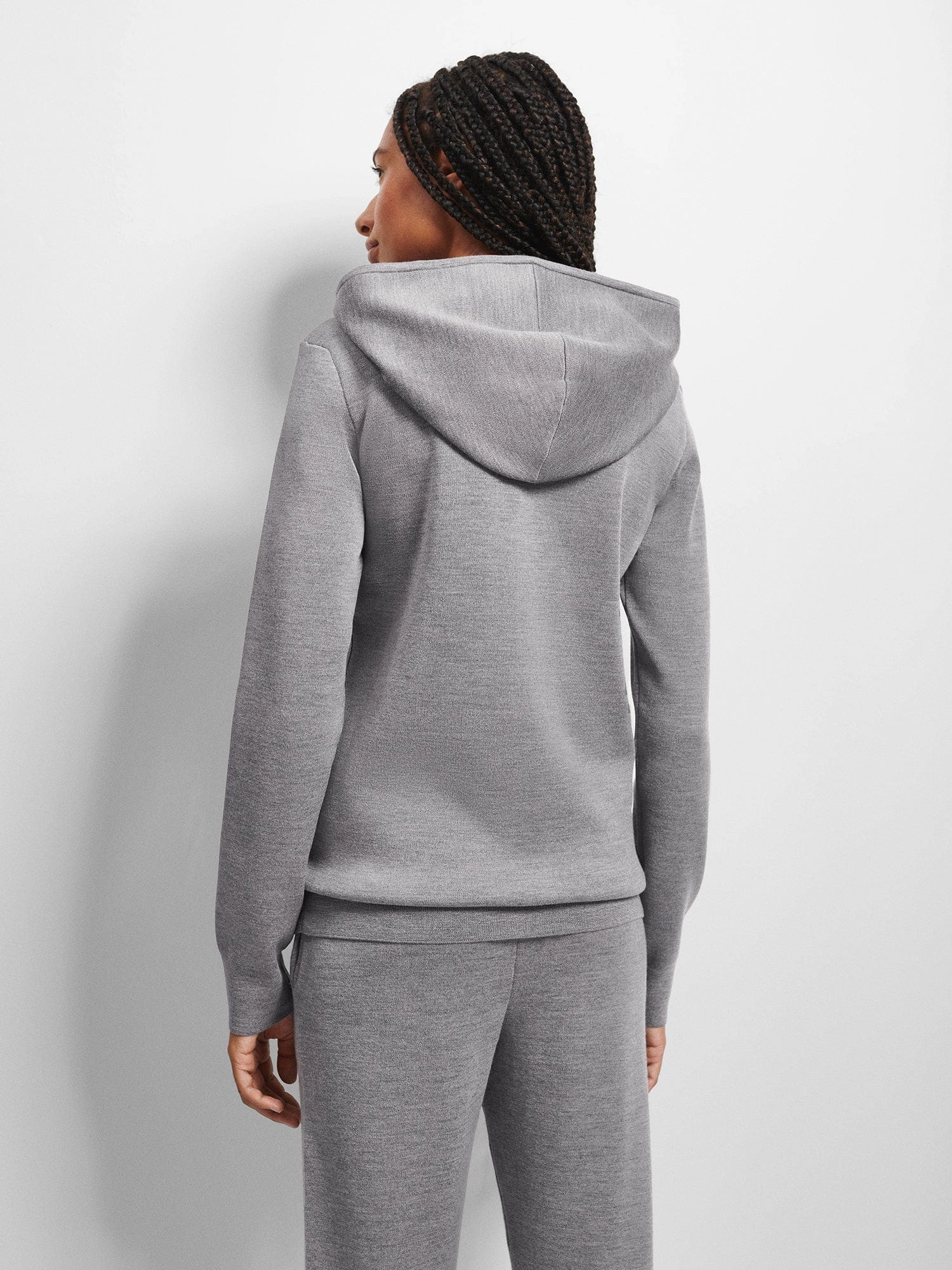 Womens DNA Regenerative Merino Wool Hoodie—grey marl