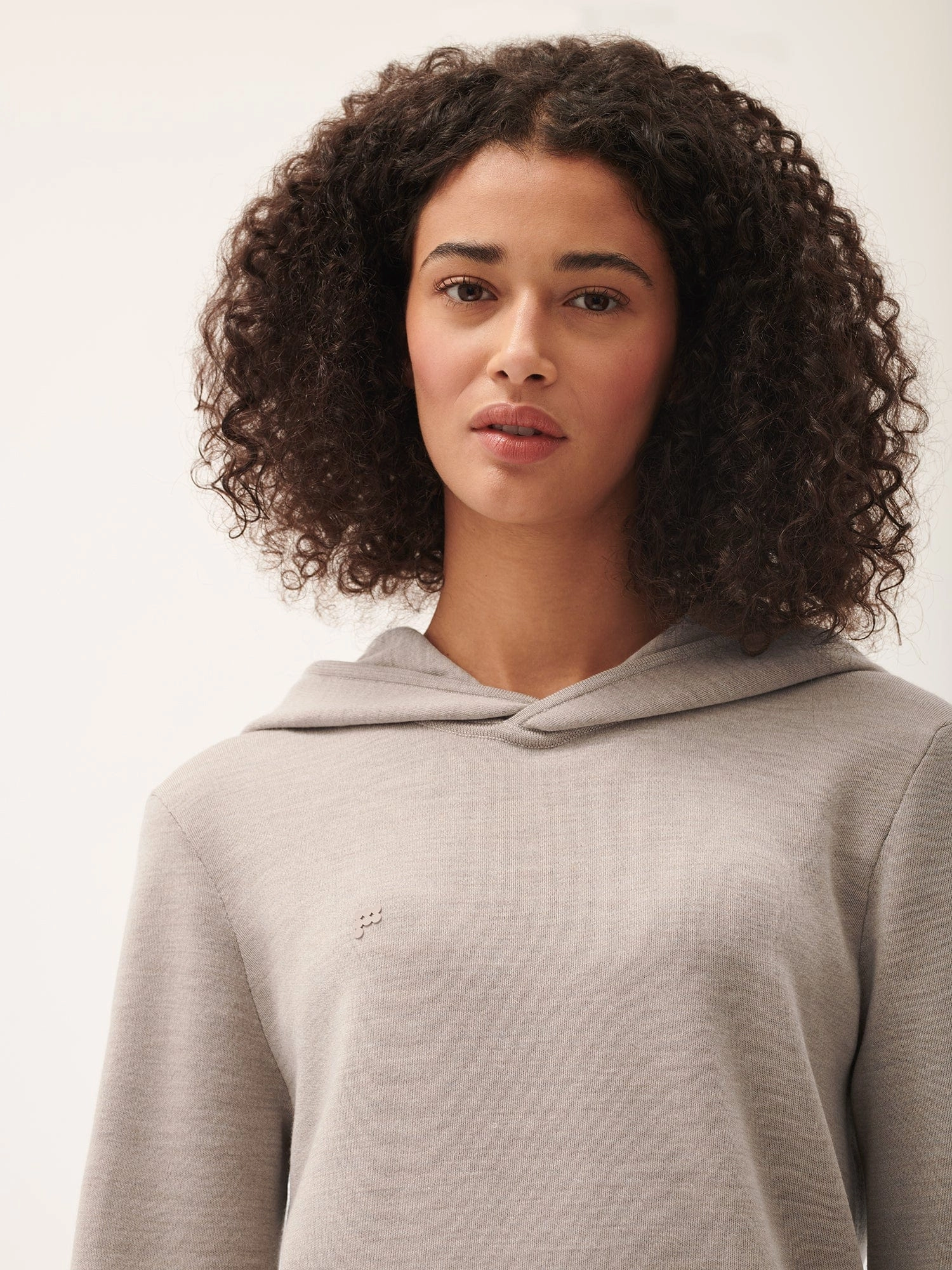 Womens DNA Regenerative Merino Wool Hoodie—stone marl