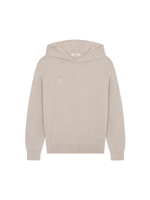 Womens DNA Regenerative Merino Wool Hoodie—stone marl