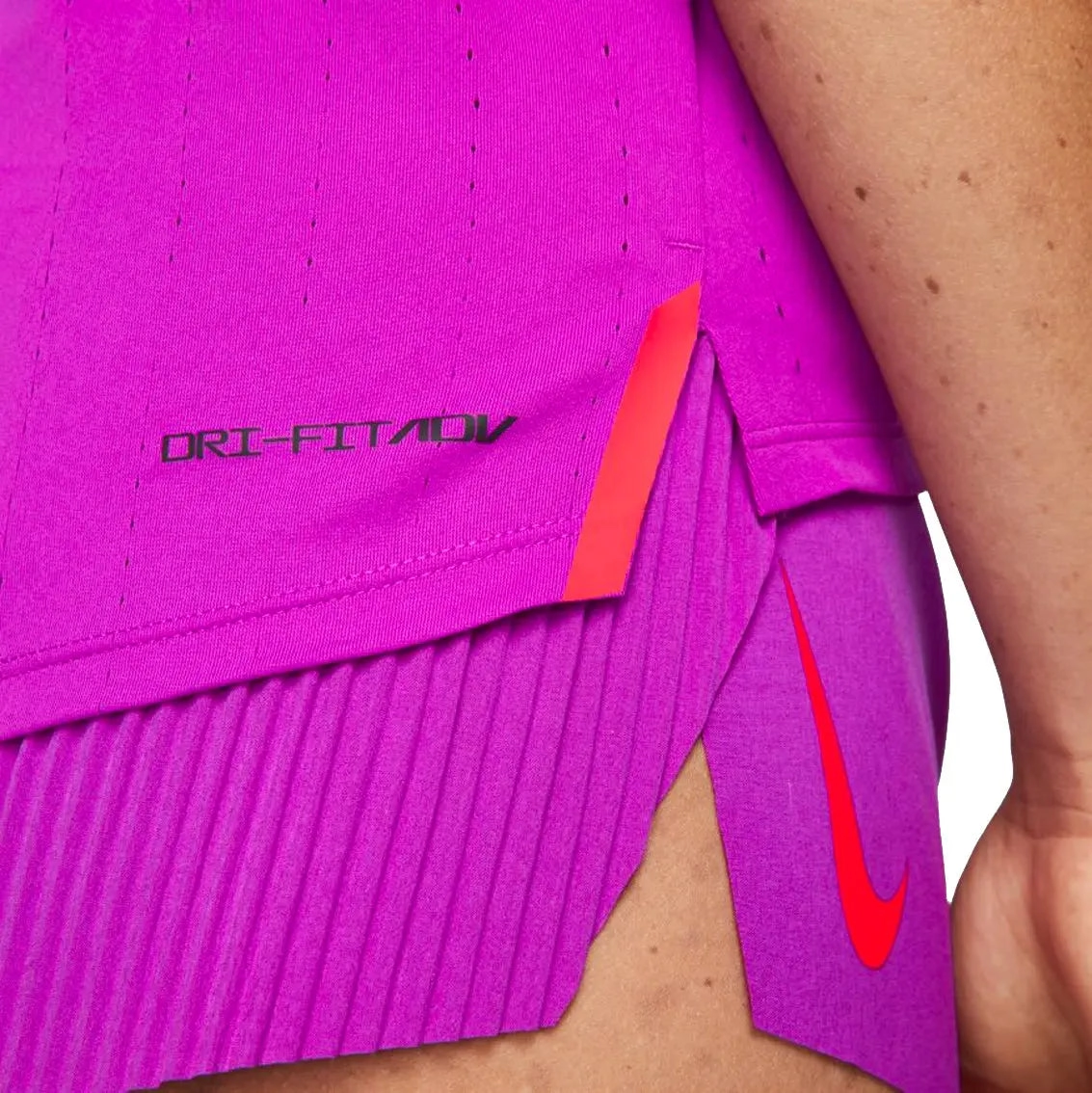 Womens Nike Dri-FIT ADV AeroSwift Singlet - Vivid Purple / Bright Crimson