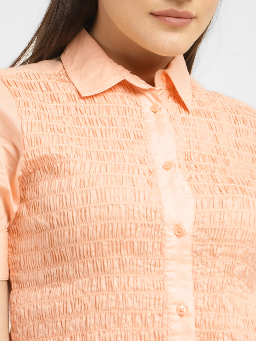 Women's Textured Spread Collar Shirt