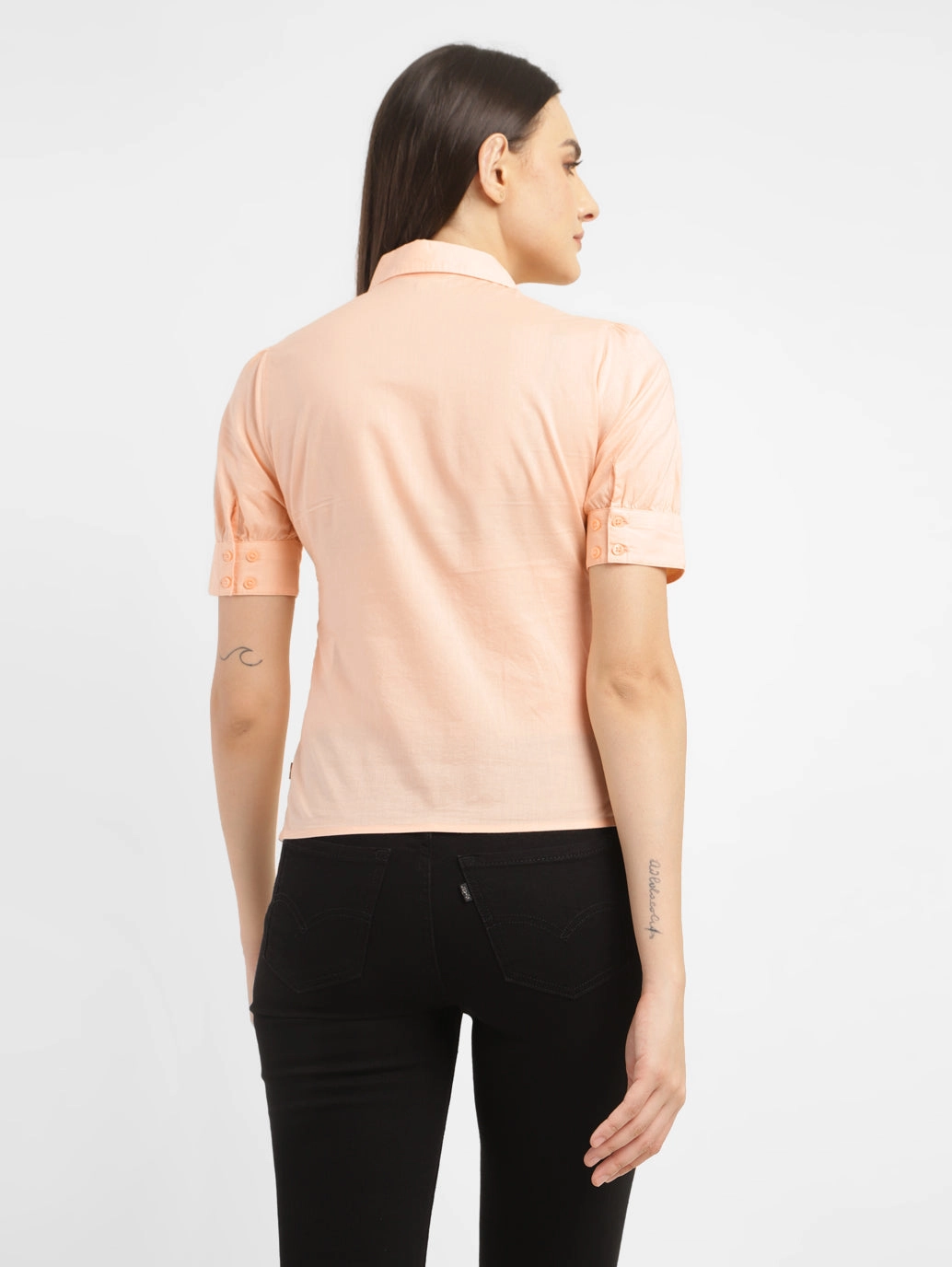 Women's Textured Spread Collar Shirt