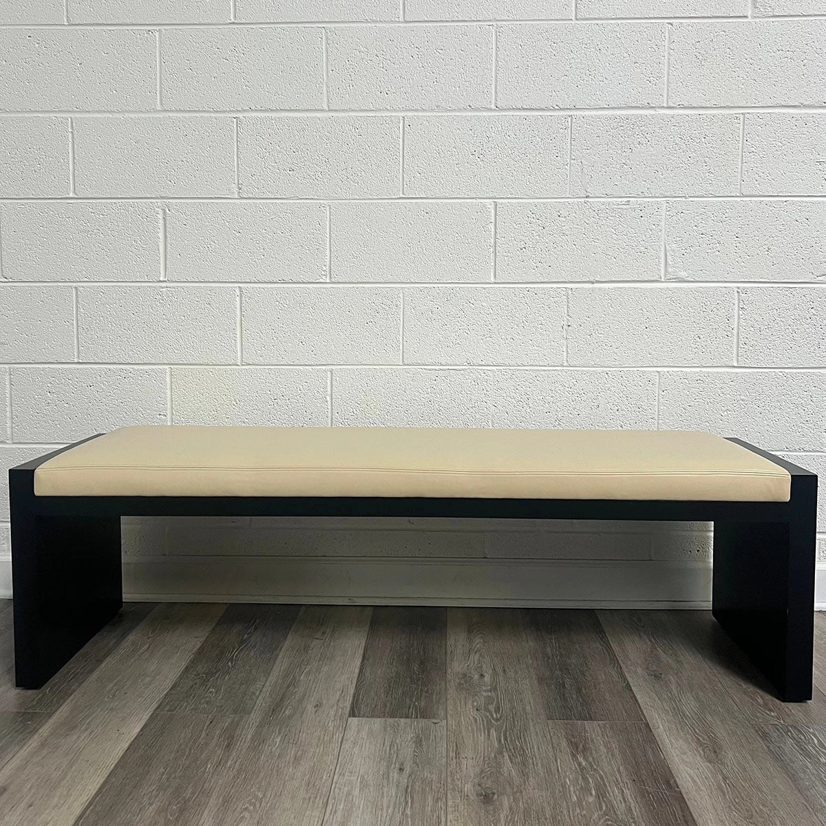 Wood And Leather Bench
