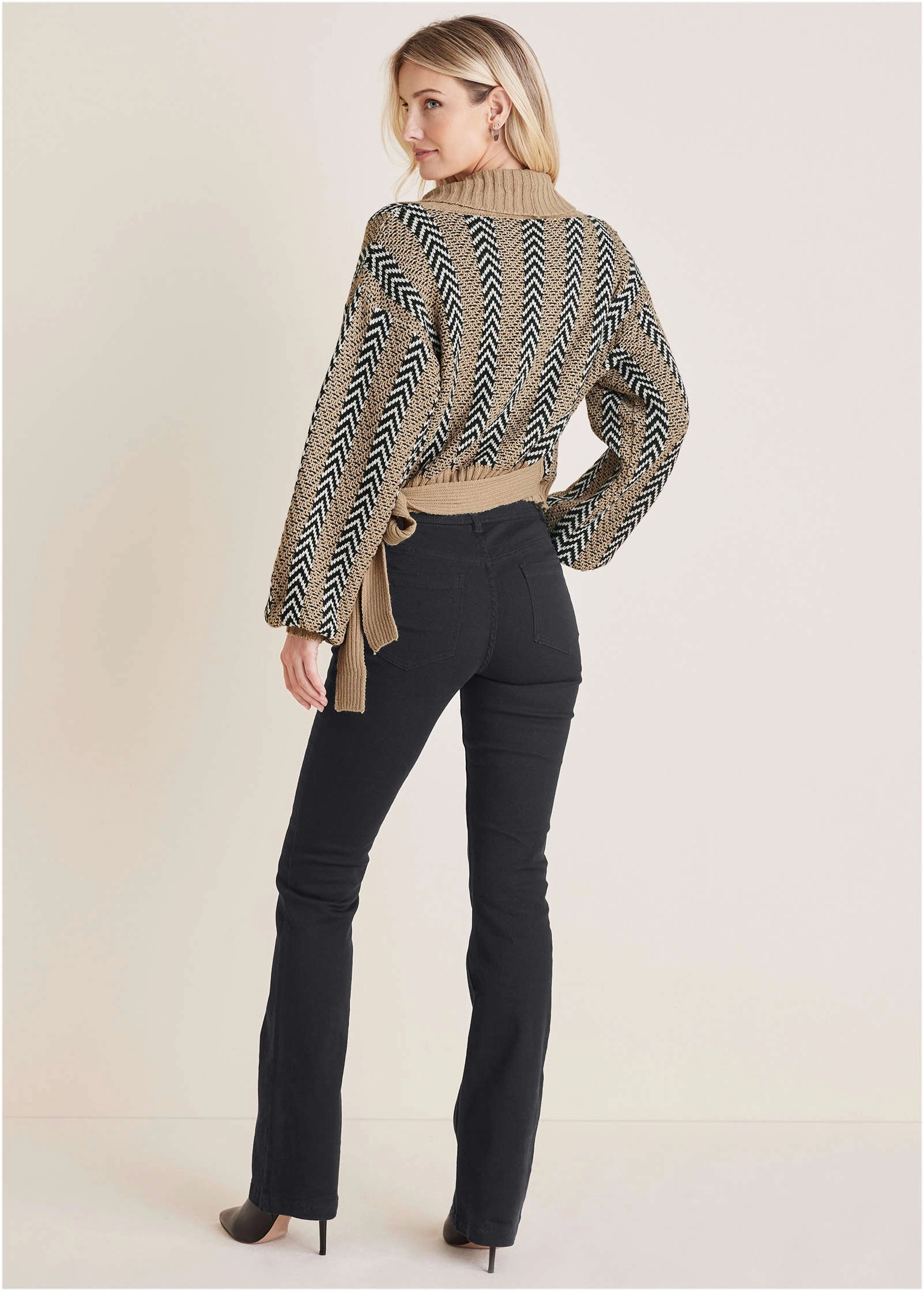 Wrap Cardigan - Tan Combo
