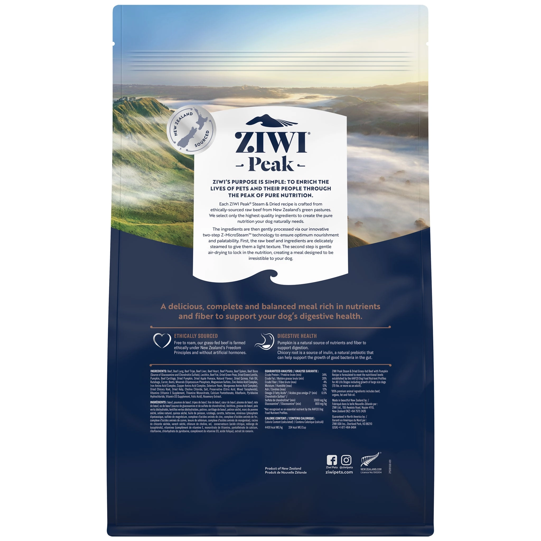 Ziwi Peak Steam & Dried Beef Dog Food