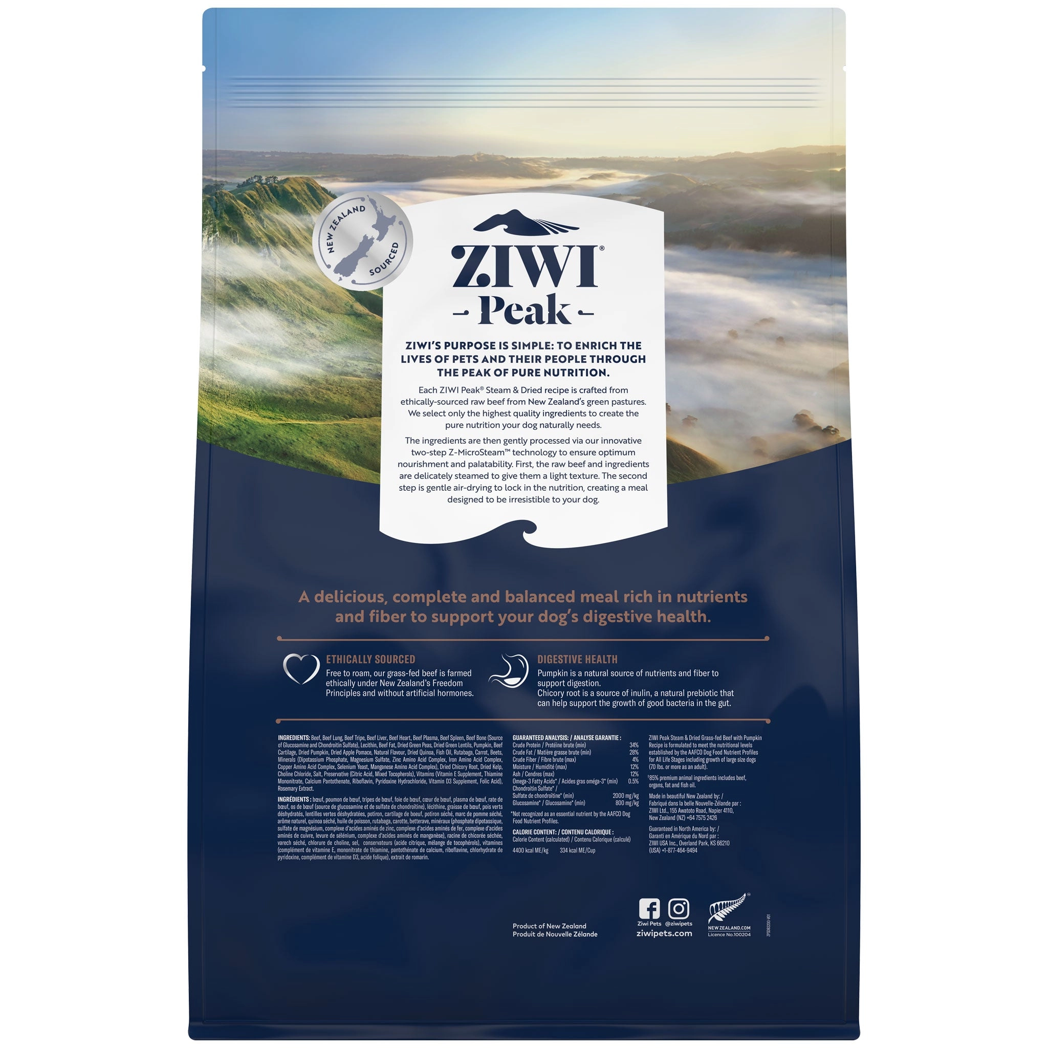 Ziwi Peak Steam & Dried Beef Dog Food