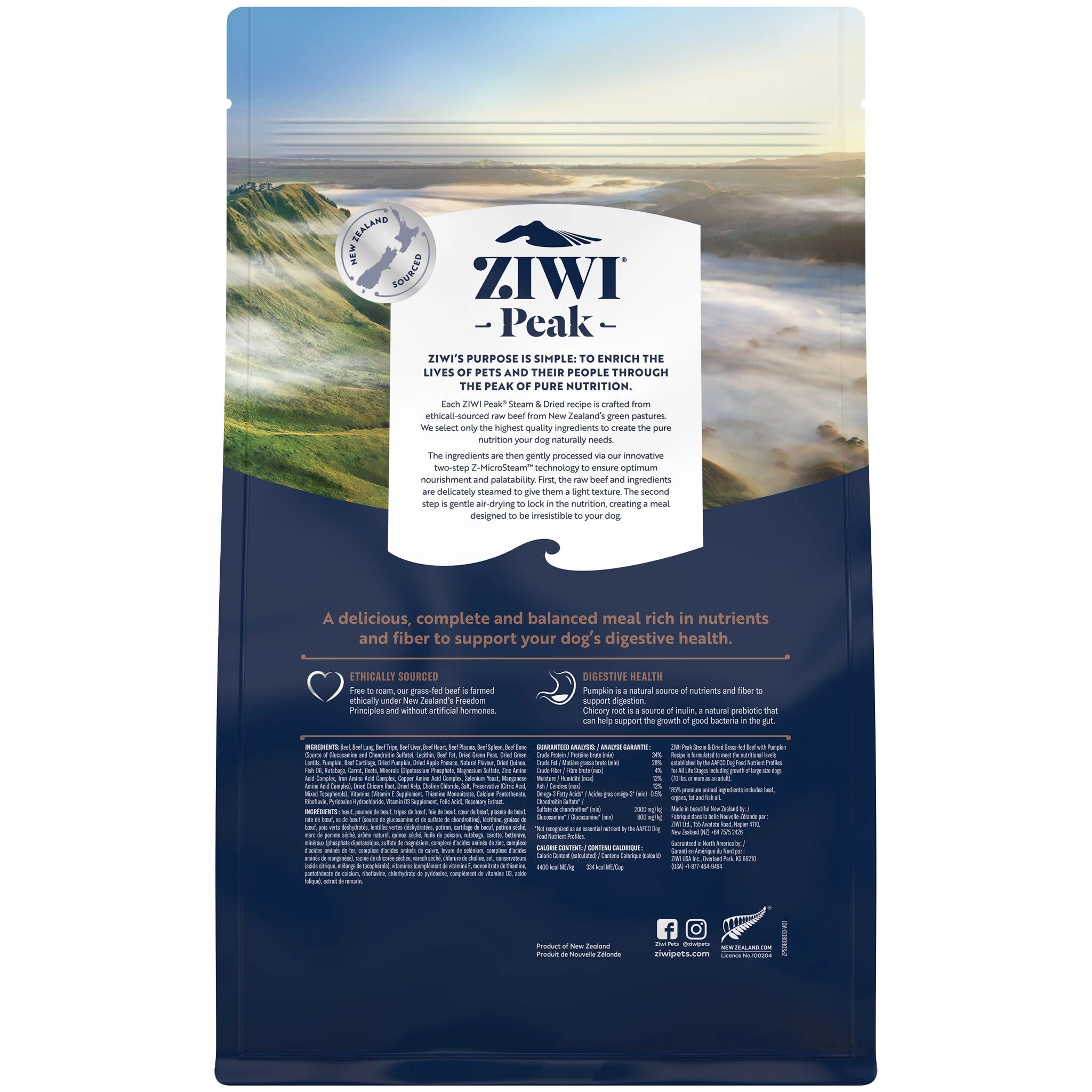 Ziwi Peak Steam & Dried Beef Dog Food